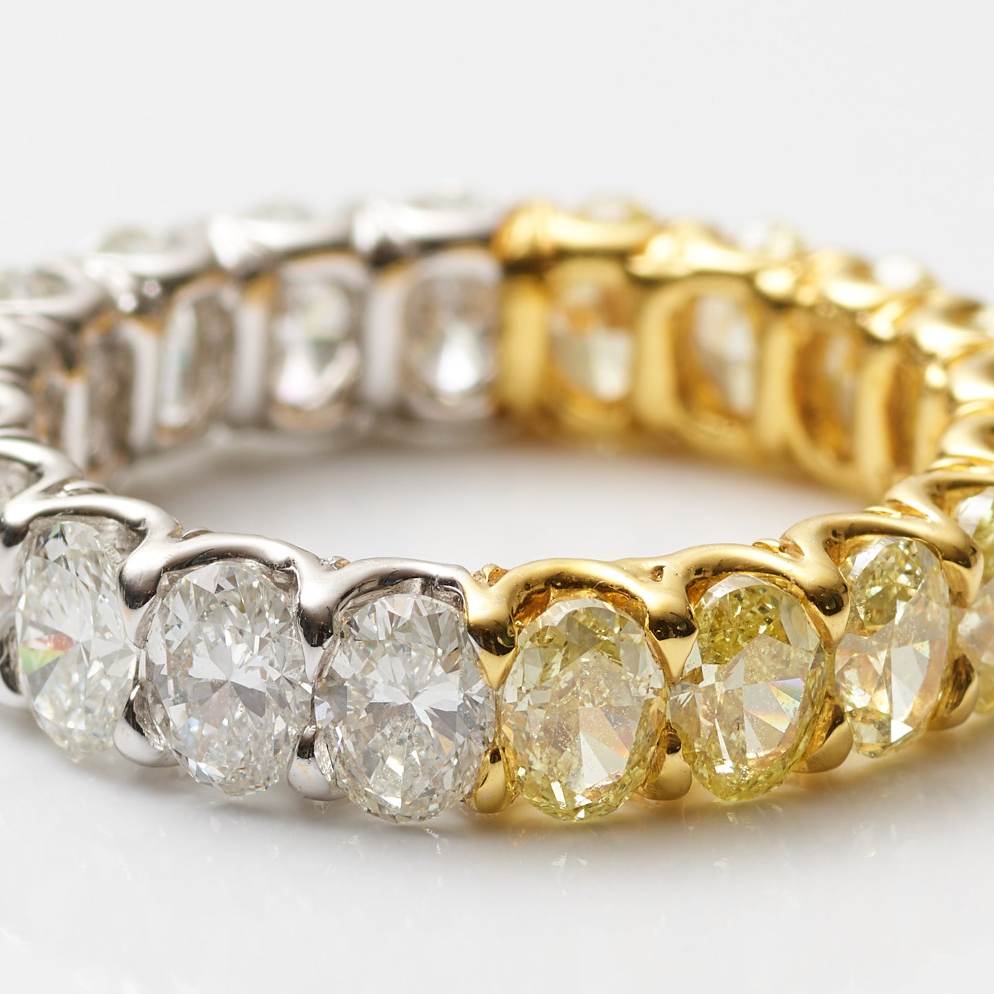 Two-Tone Oval Cut Diamond Eternity Band