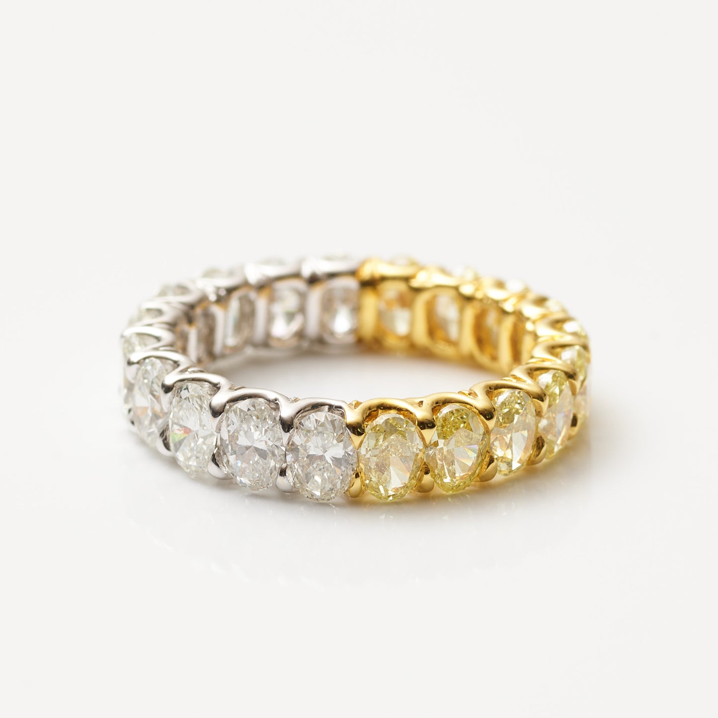 Two-Tone Oval Cut Diamond Eternity Band