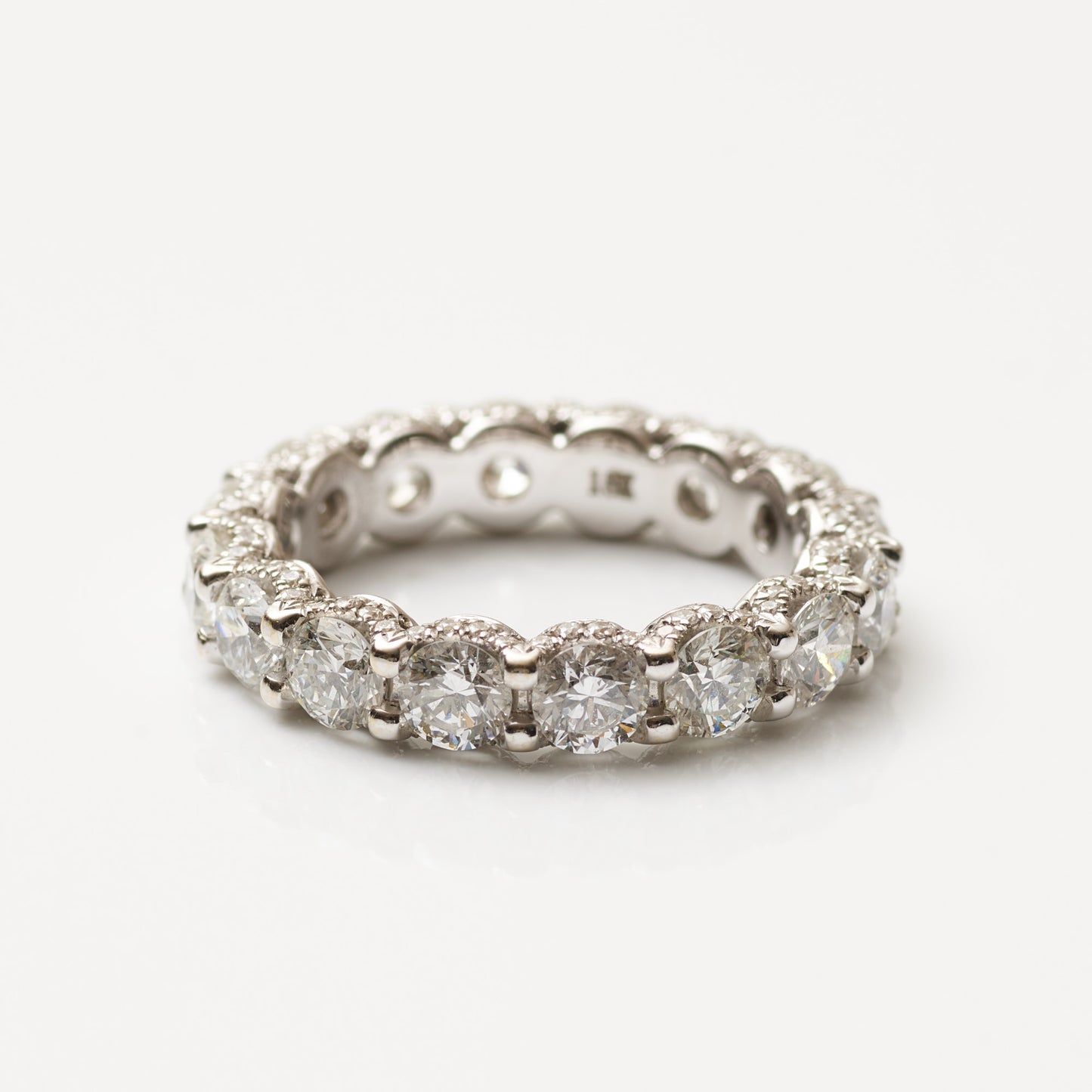 Round Brilliant Diamond Gallery Eternity Band