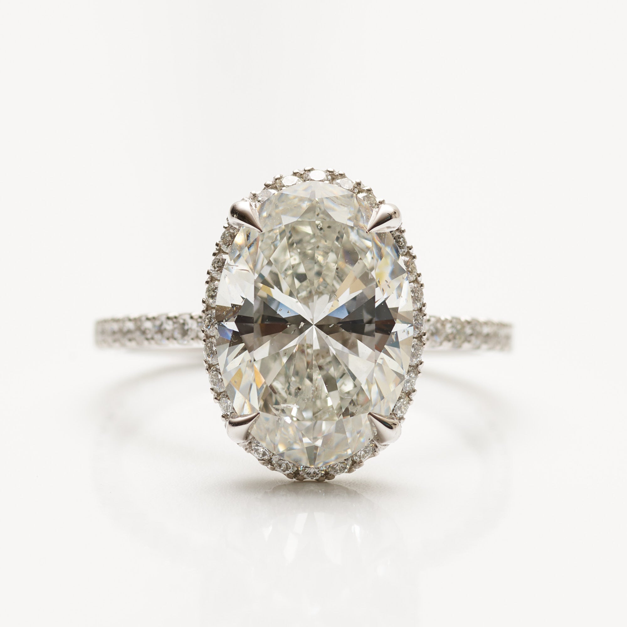 Oval Diamond Hidden Halo Ring