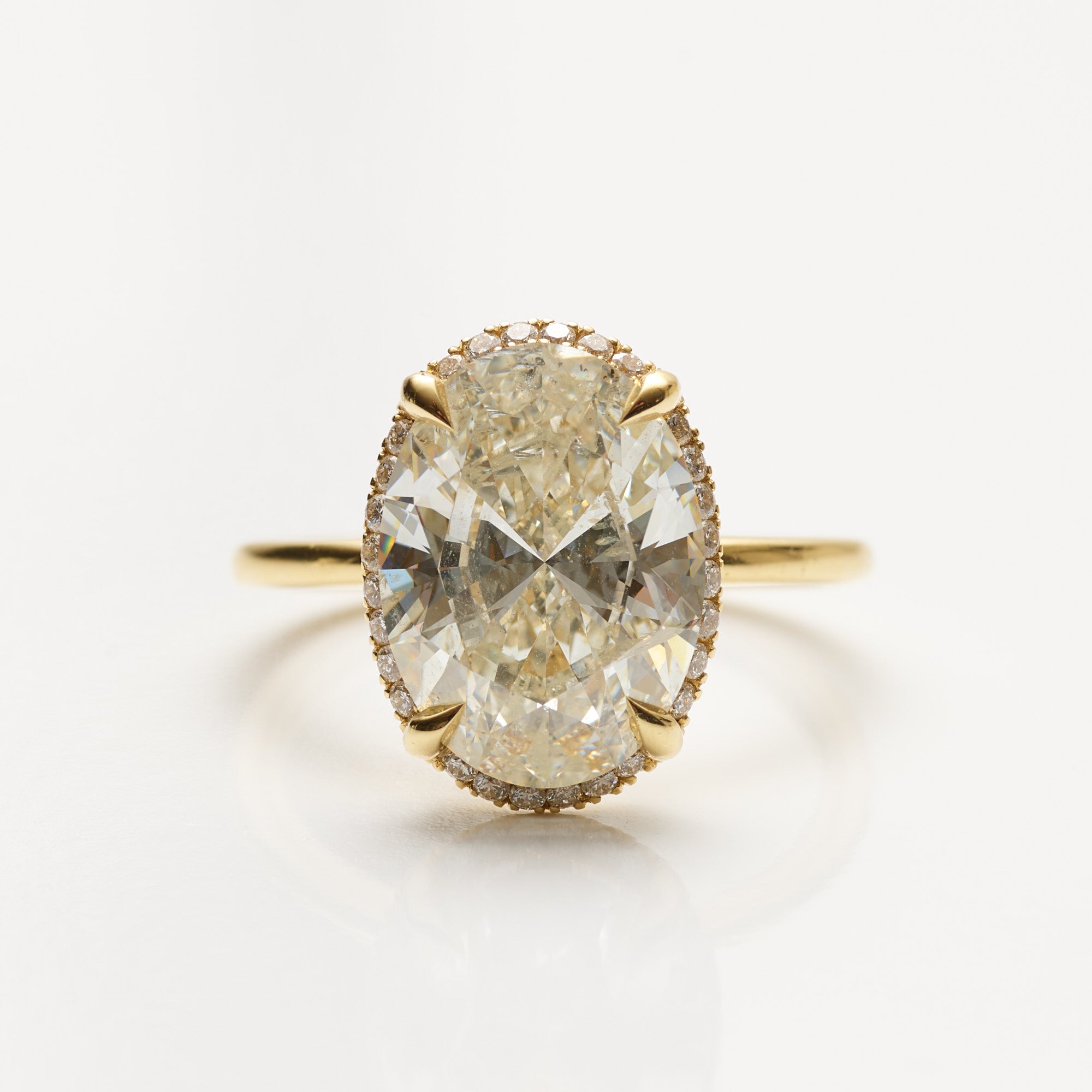 Oval Diamond Hidden Halo Ring