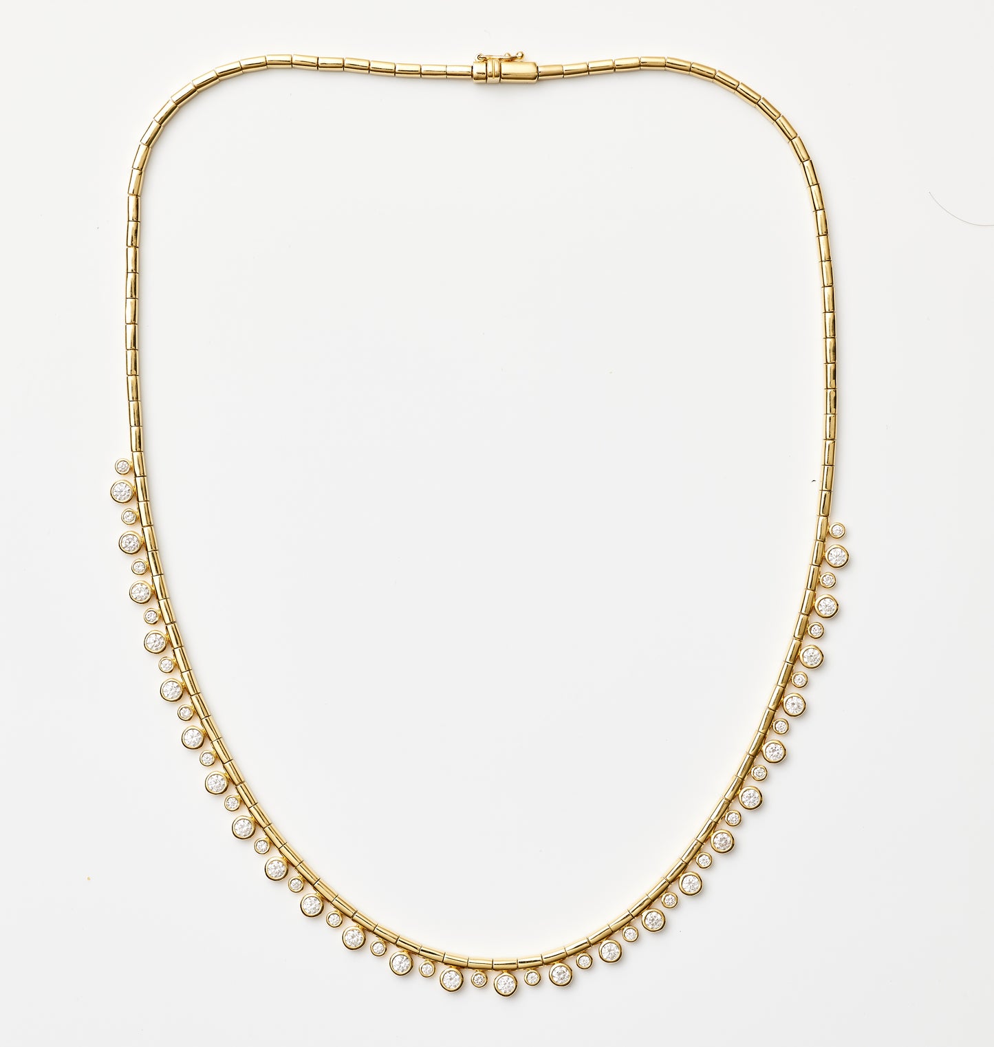 Serpent Chain Bezel Diamond Necklace