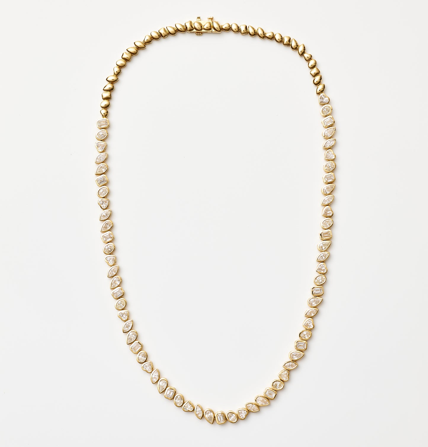Muti-Shape Bezel Diamond Tennis Necklace