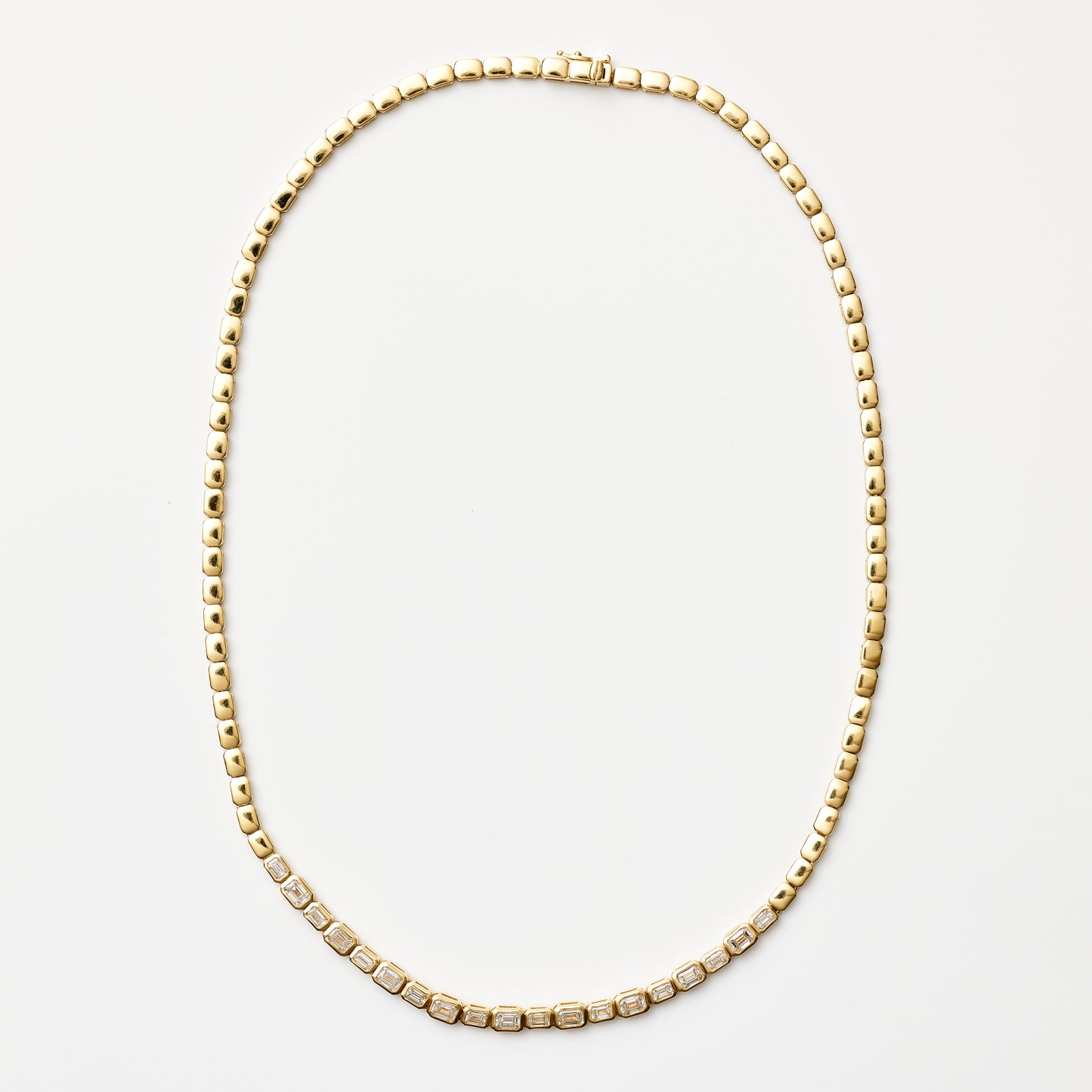 East-West Bezel Diamond Tennis Necklace