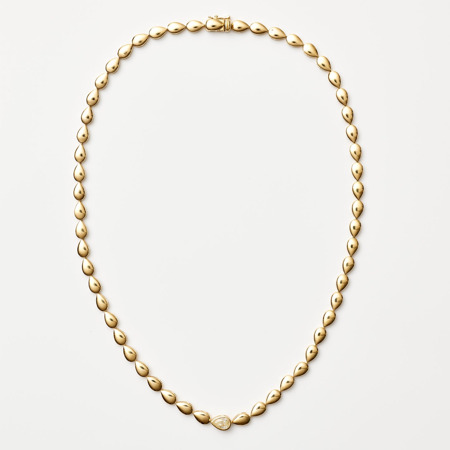 East-West Pear Shape Bezel Diamond Tennis Necklace