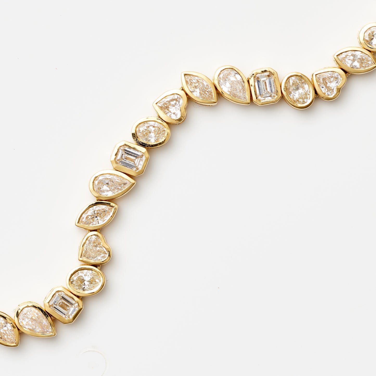 Muti-Shape Bezel Diamond Tennis Necklace