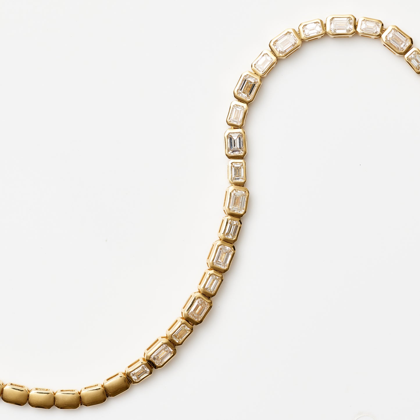 East-West Bezel Diamond Tennis Necklace