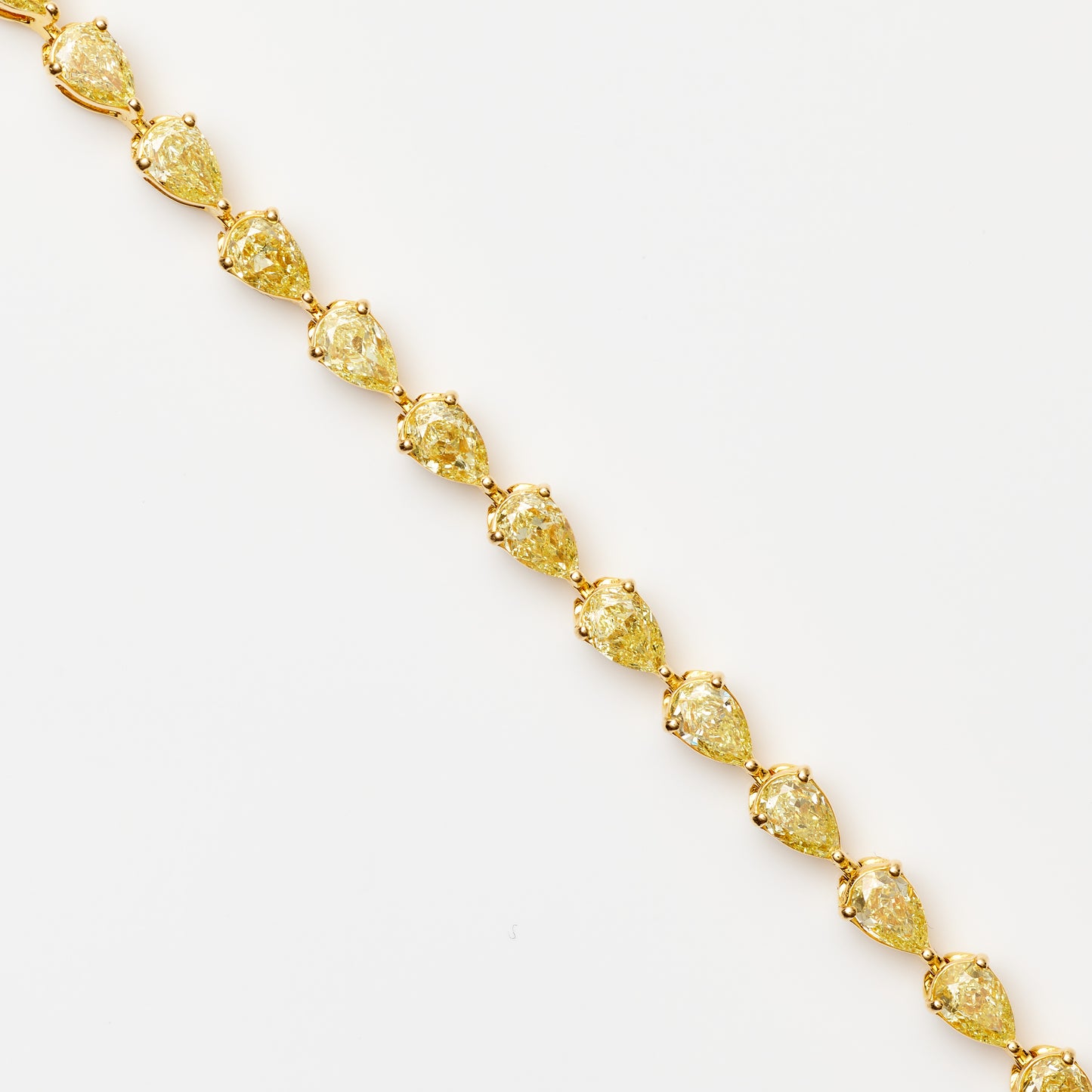 Pear-Cut Yellow Diamond Tennis Bracelet