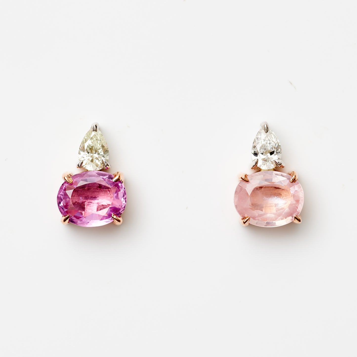Melissa Pink/Blush Sapphire & Diamond Studs
