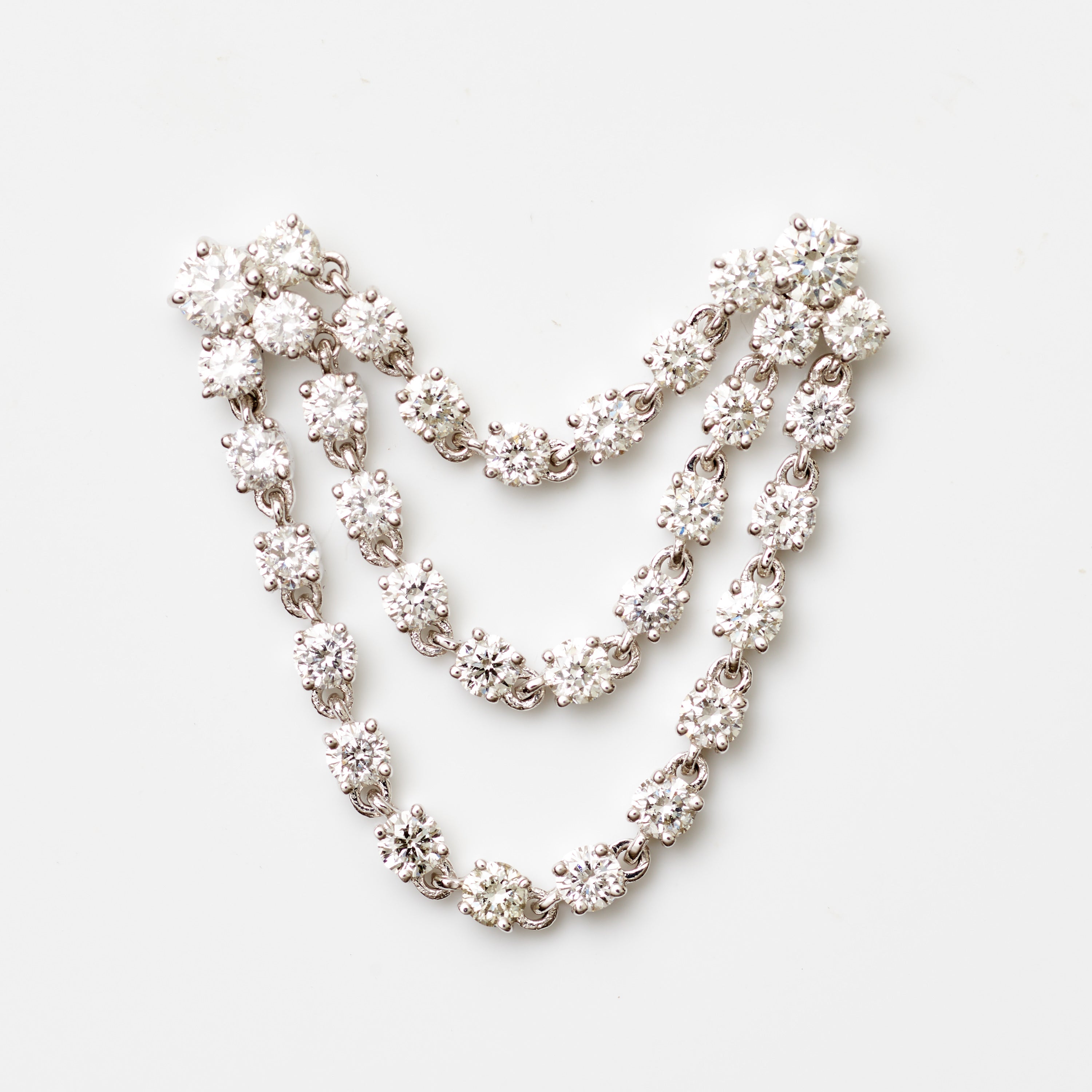 Two-Piercing Diamond Drape Earring