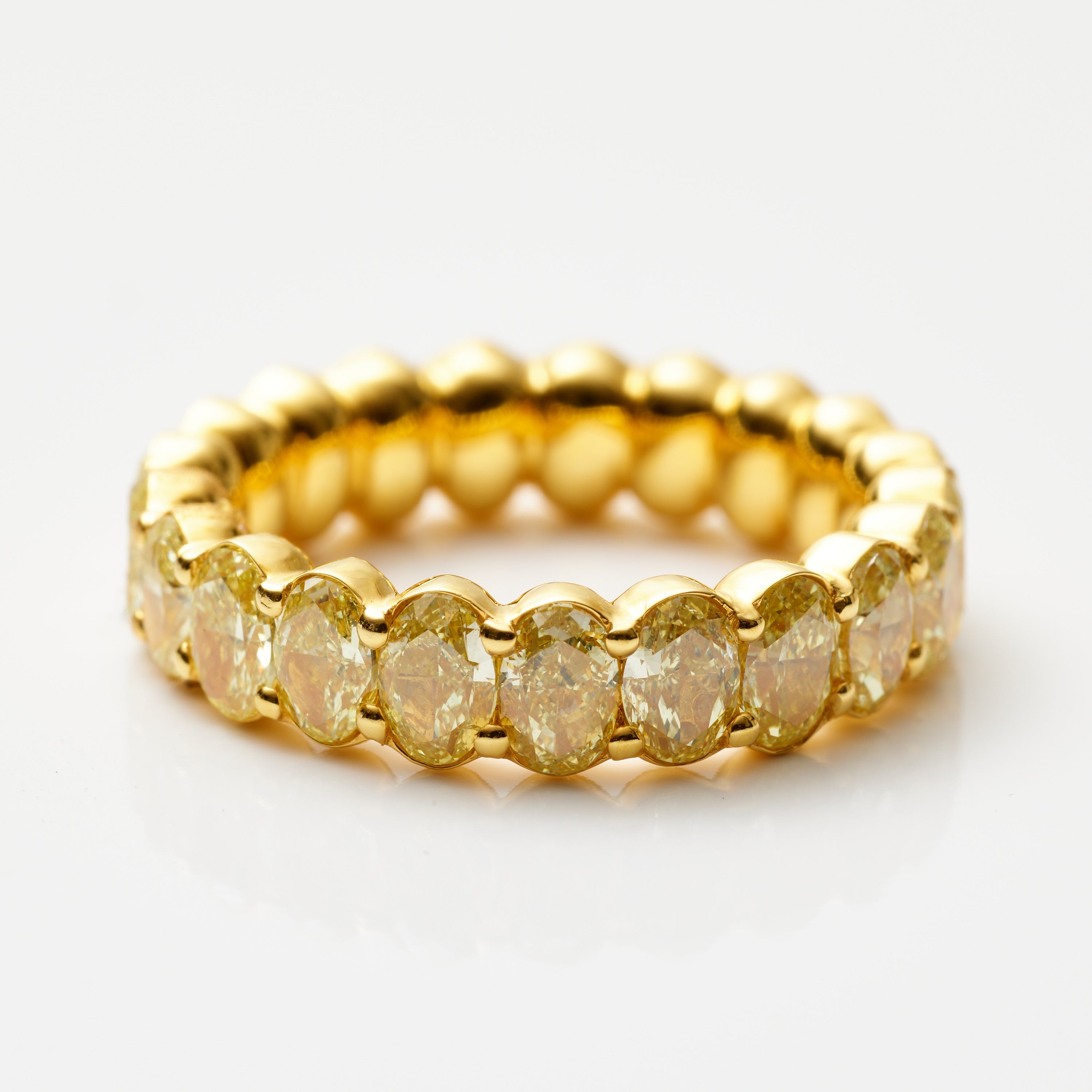 Yellow Diamond Oval Eternity Band