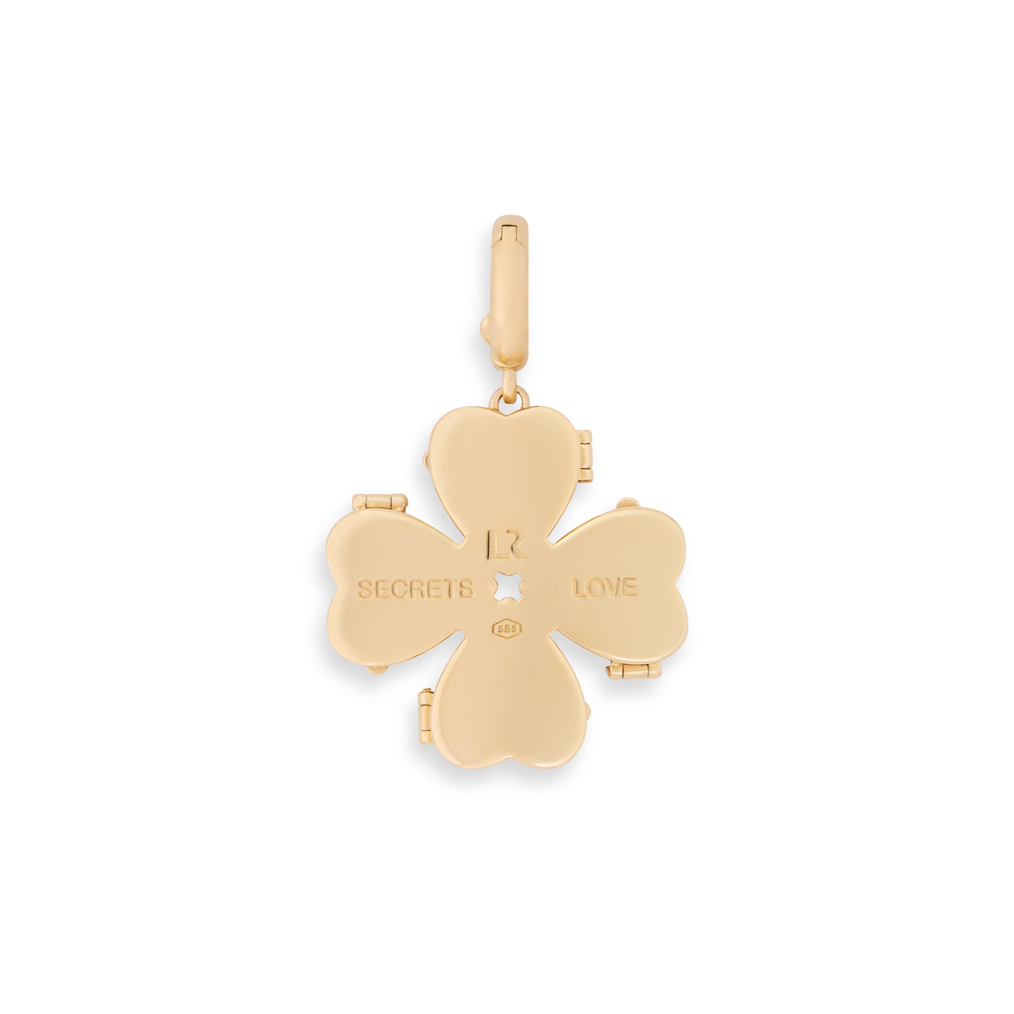 Bruno Yellow Gold and Diamond "Secret" Clover Pendant