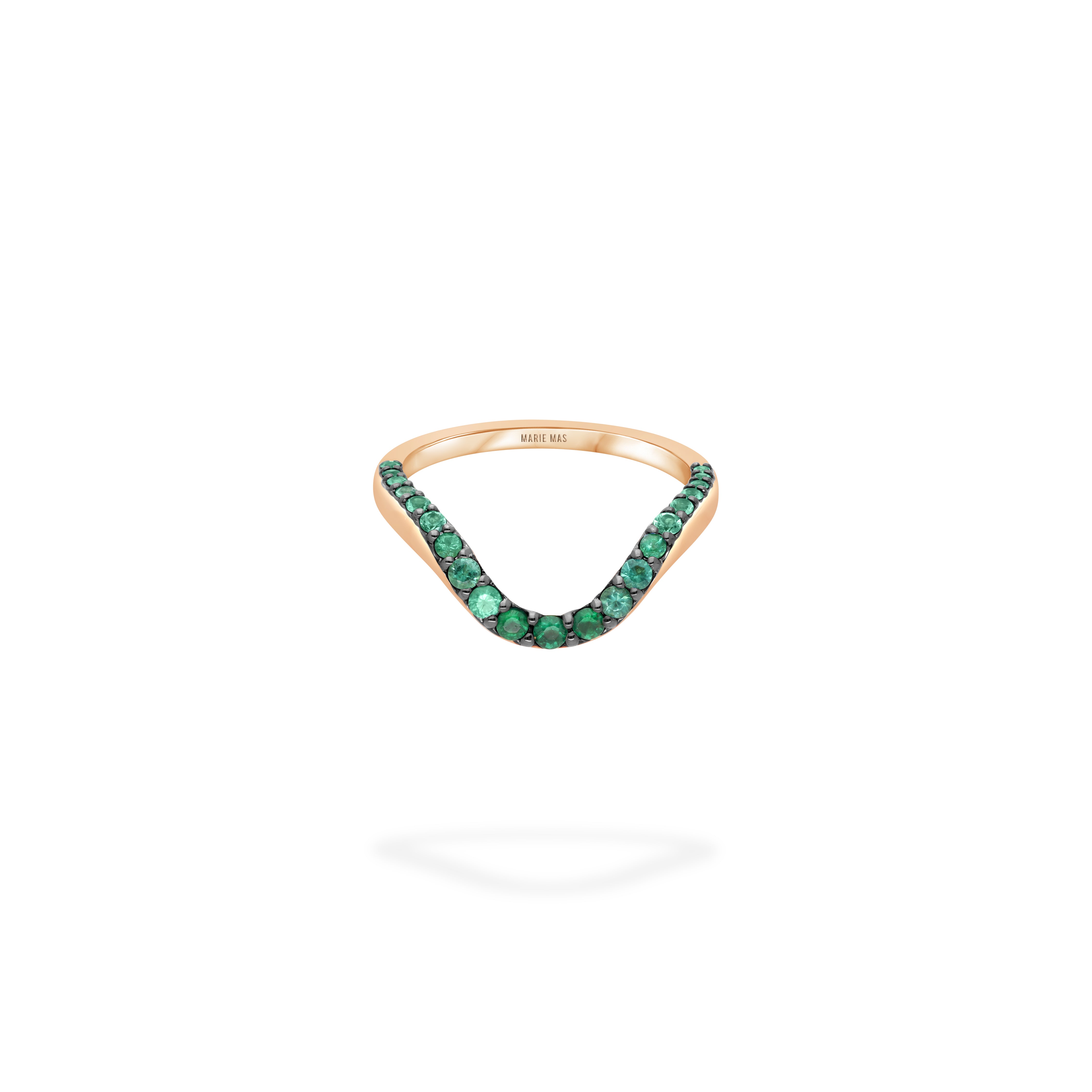 Grand Halo Ring, Emeralds