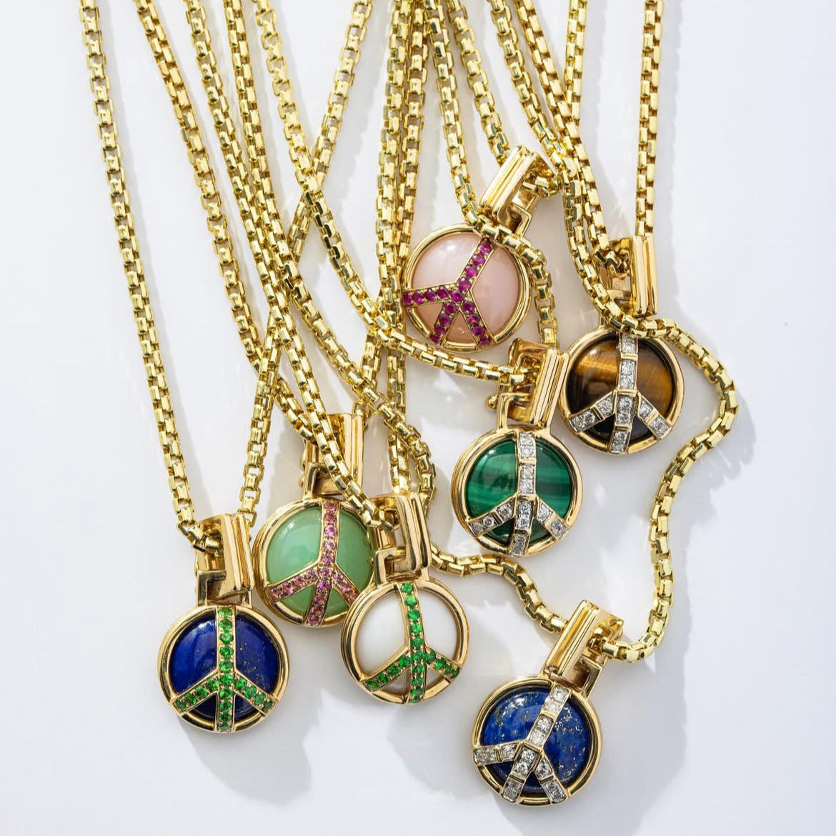 Mini-Size Peace Pendant, Tourquoise & Diamonds