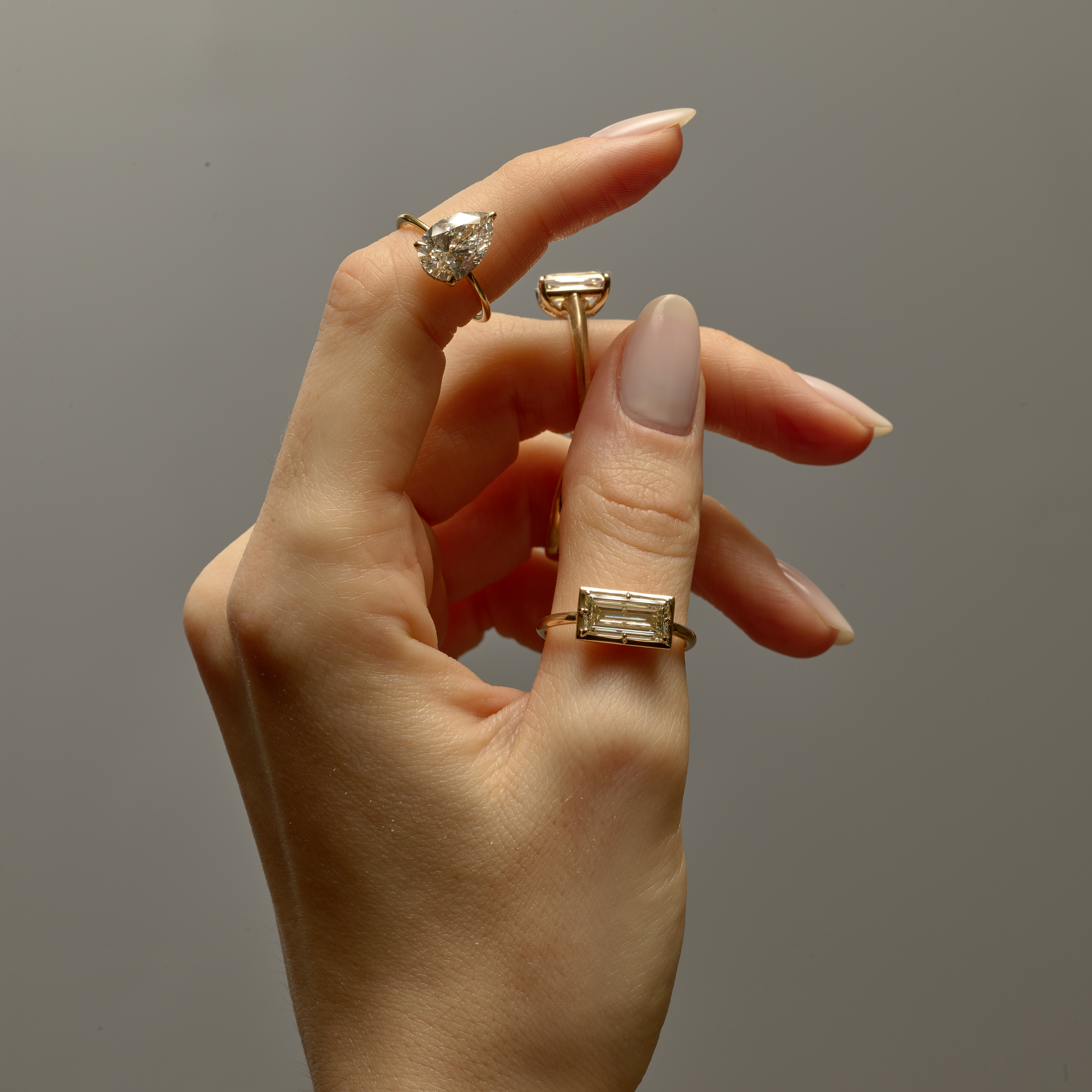 Baguette Lab Diamond Collet-Set Ring