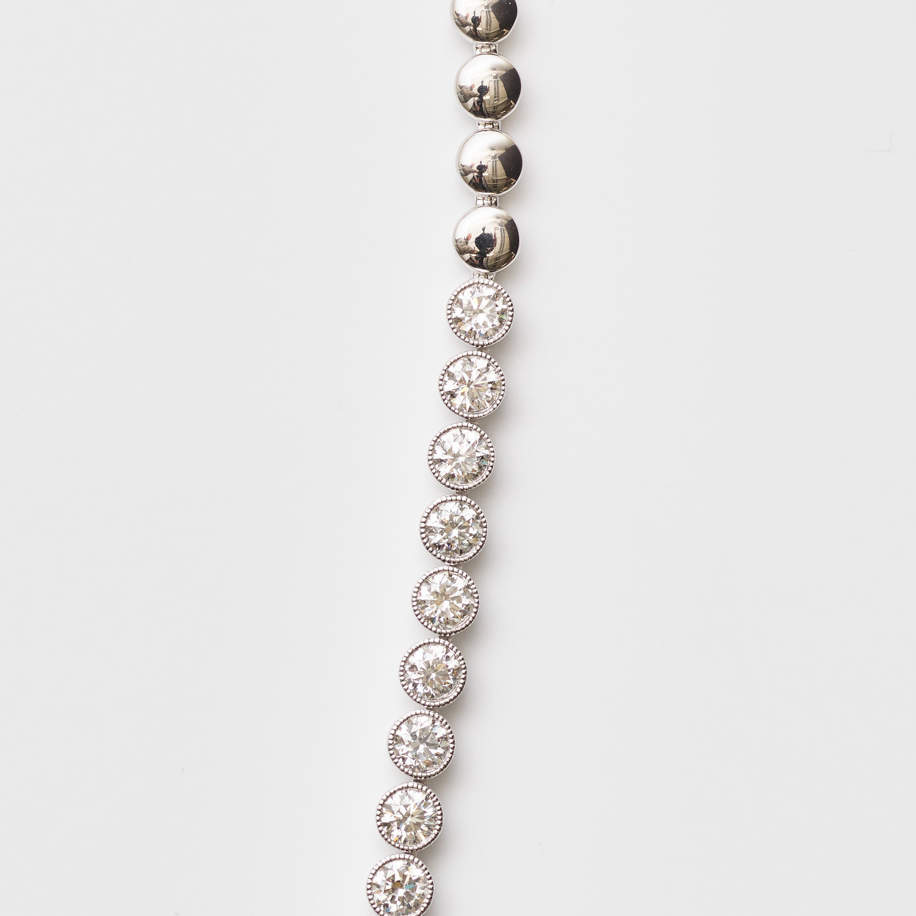 Beaded Bezel Tennis Necklace