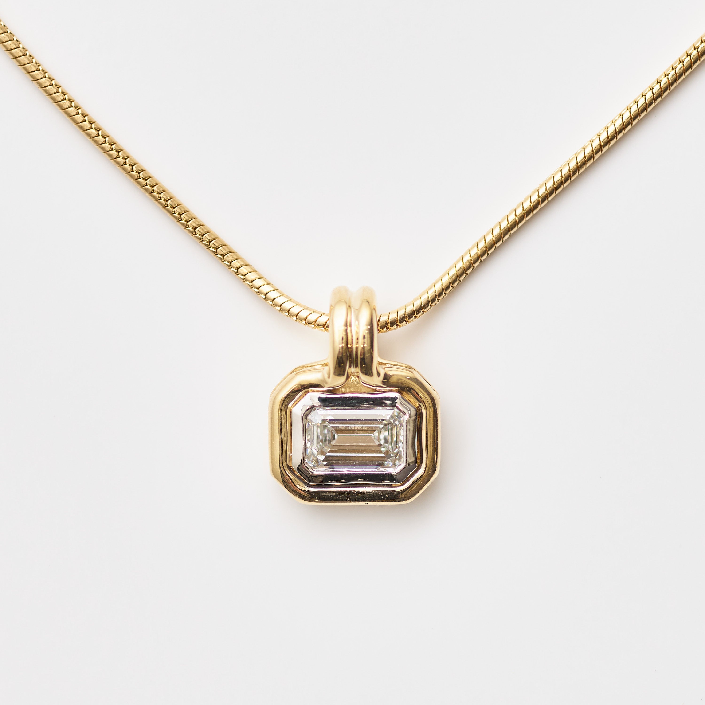 Double-Bezel Lab Diamond Pendant