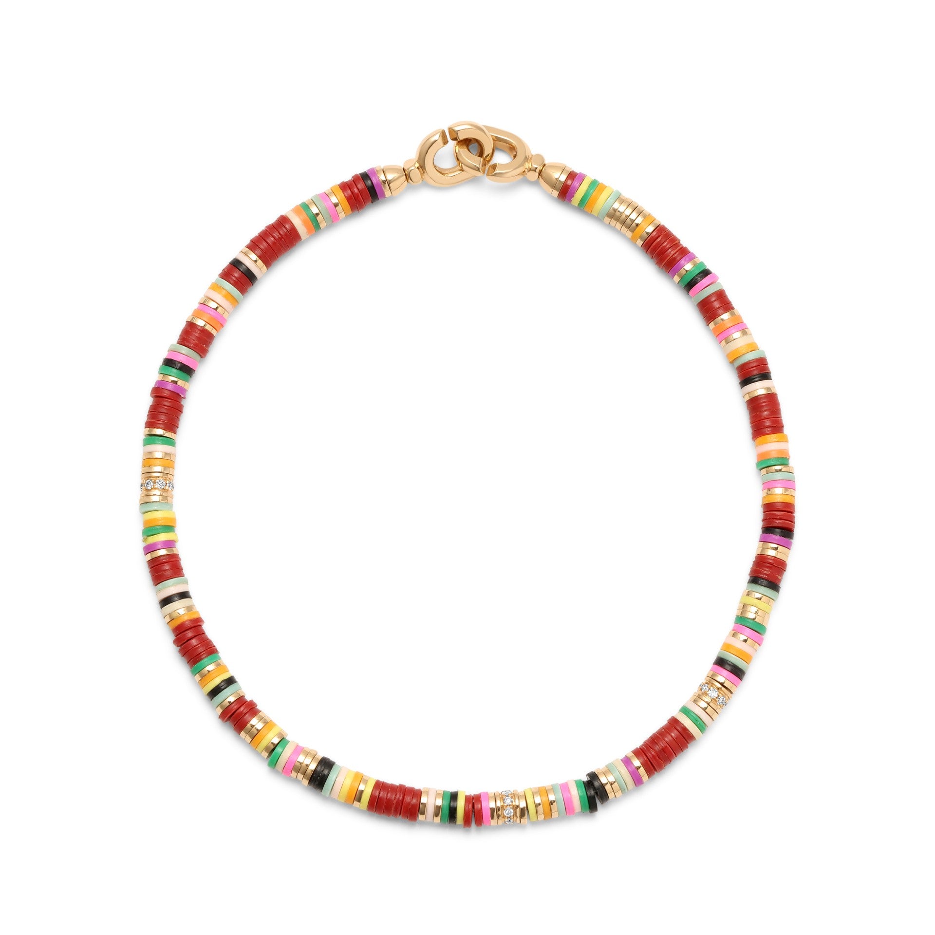 Mini Malli Disc Bracelet, Maroon