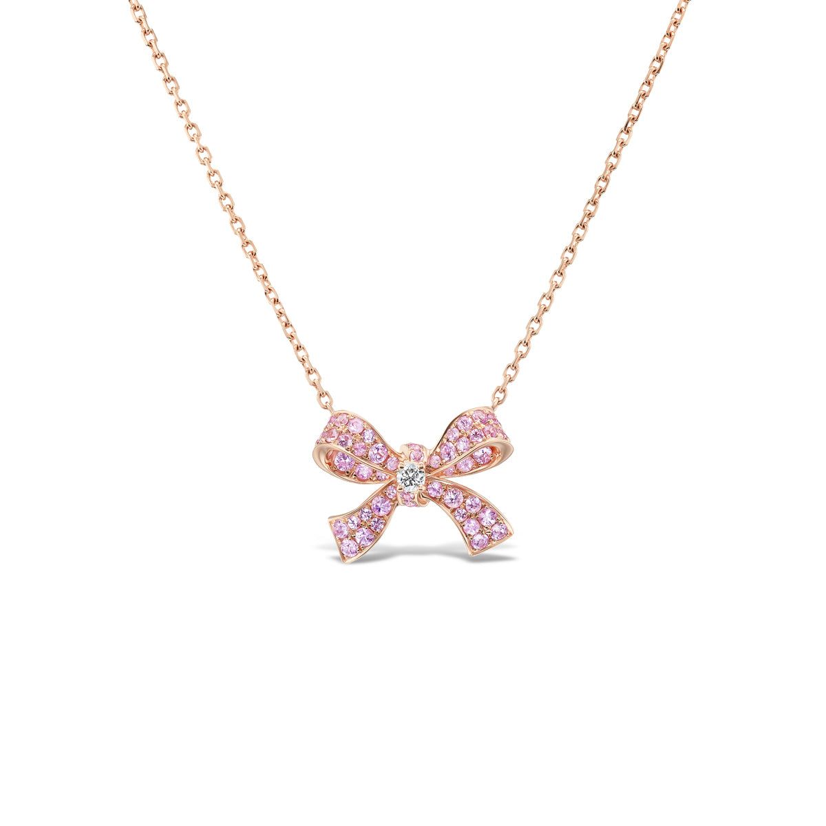 Pink Sapphire Bow Pendant
