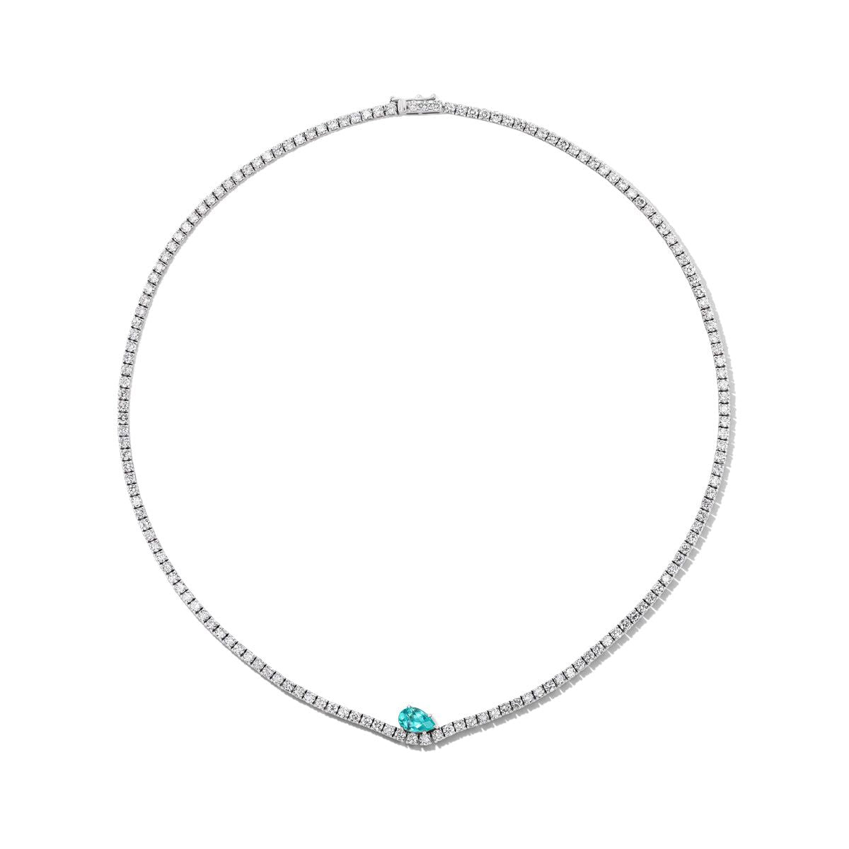 Wave Diamond Tennis Necklace