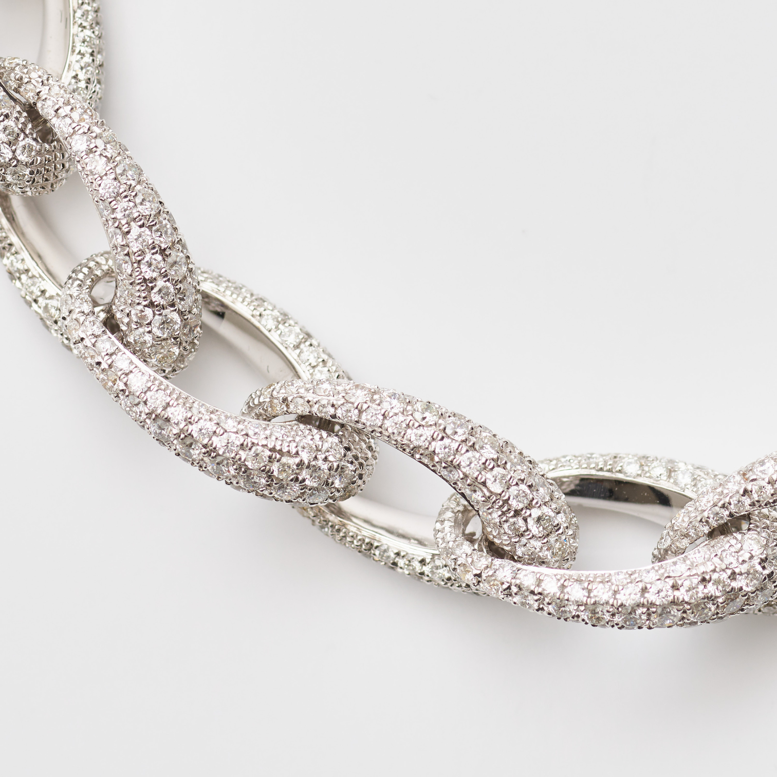 Pavé-Diamond Tapered Link Bracelet