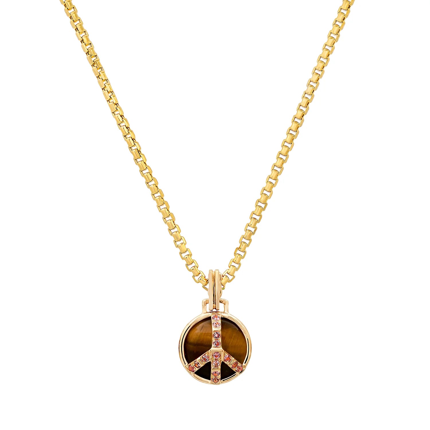 Mini-Size Peace Pendant, Tigers Eye & Tourmaline