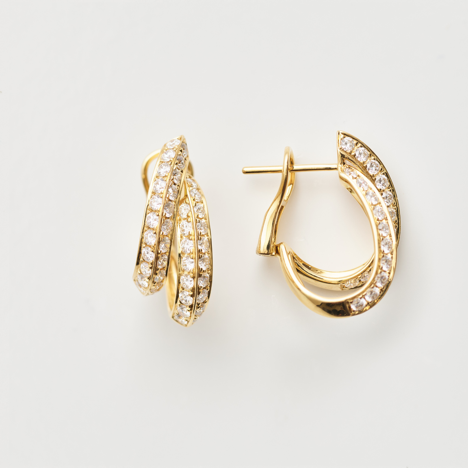 Diamond Cross-Over Hoops