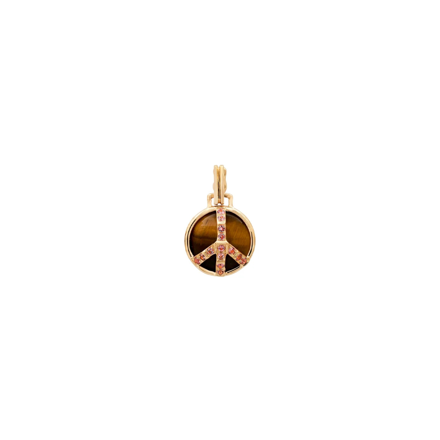 Mini-Size Peace Pendant, Tigers Eye & Tourmaline