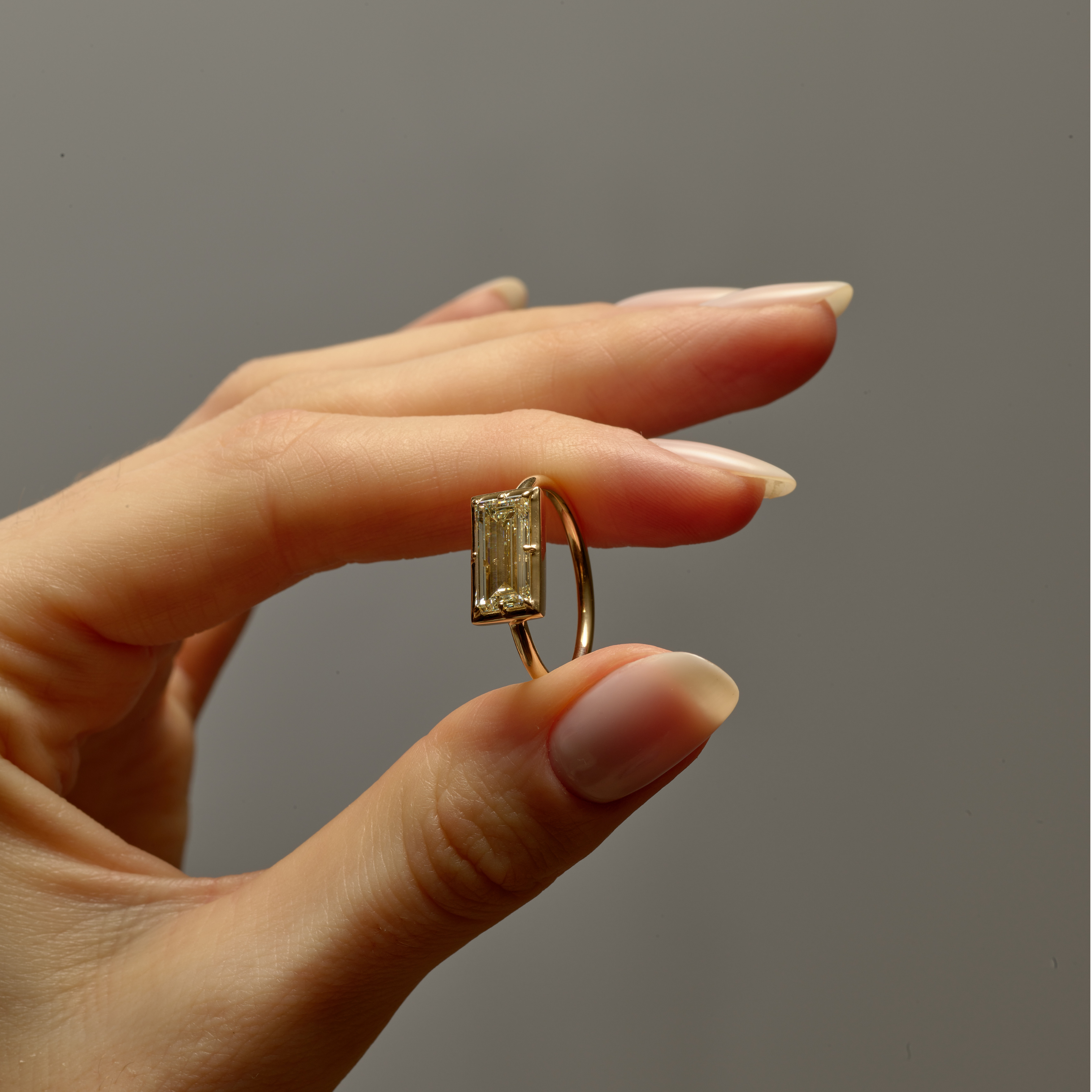 Baguette Lab Diamond Collet-Set Ring