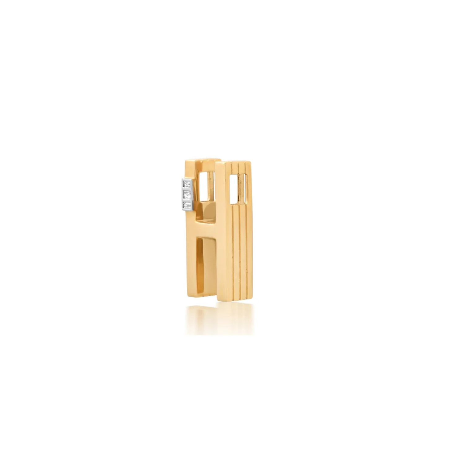 Slide-On Grandsize Ribbed Initial Pendant