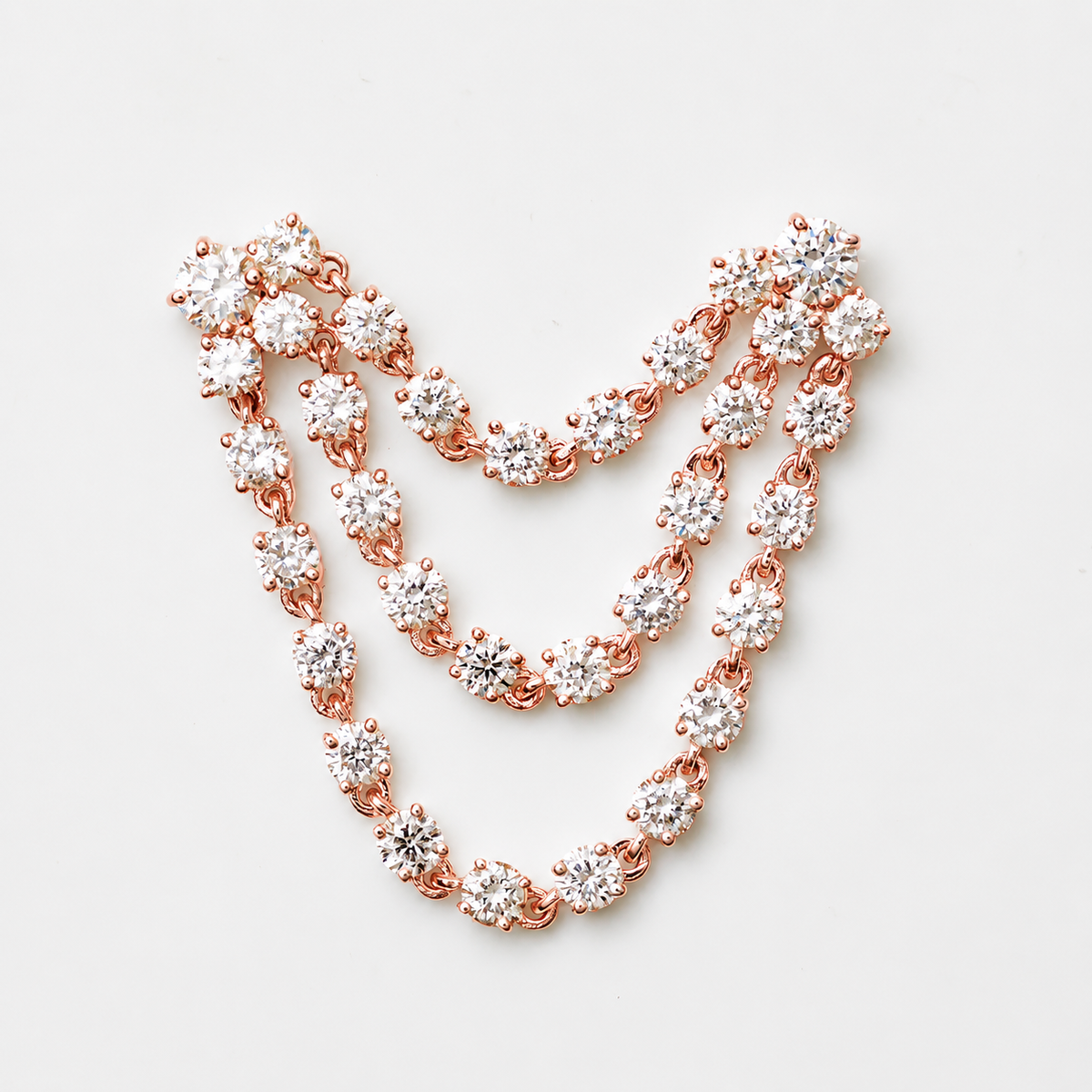 Two-Piercing Diamond Drape Earring