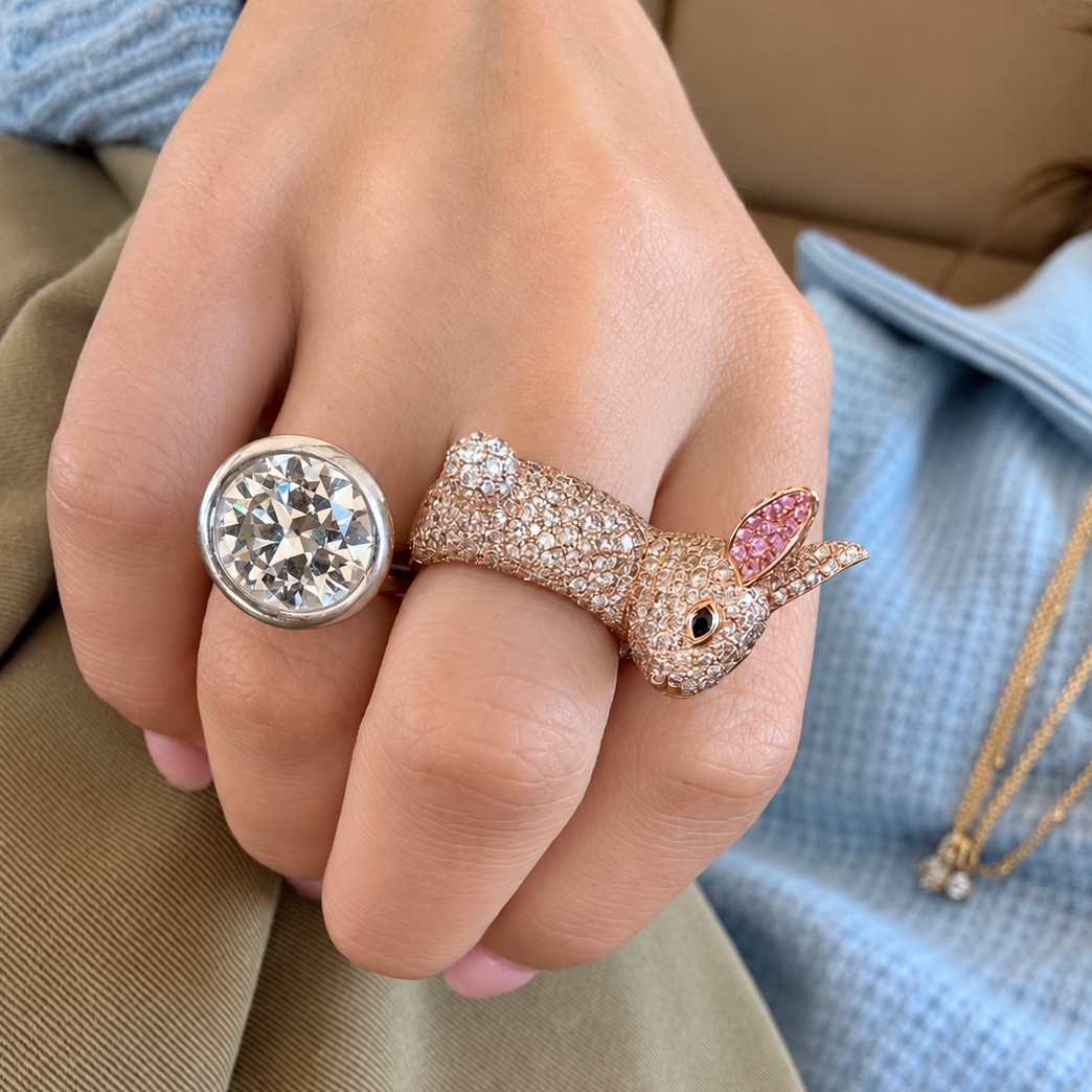 Champagne Bunny Mini Muse Ring