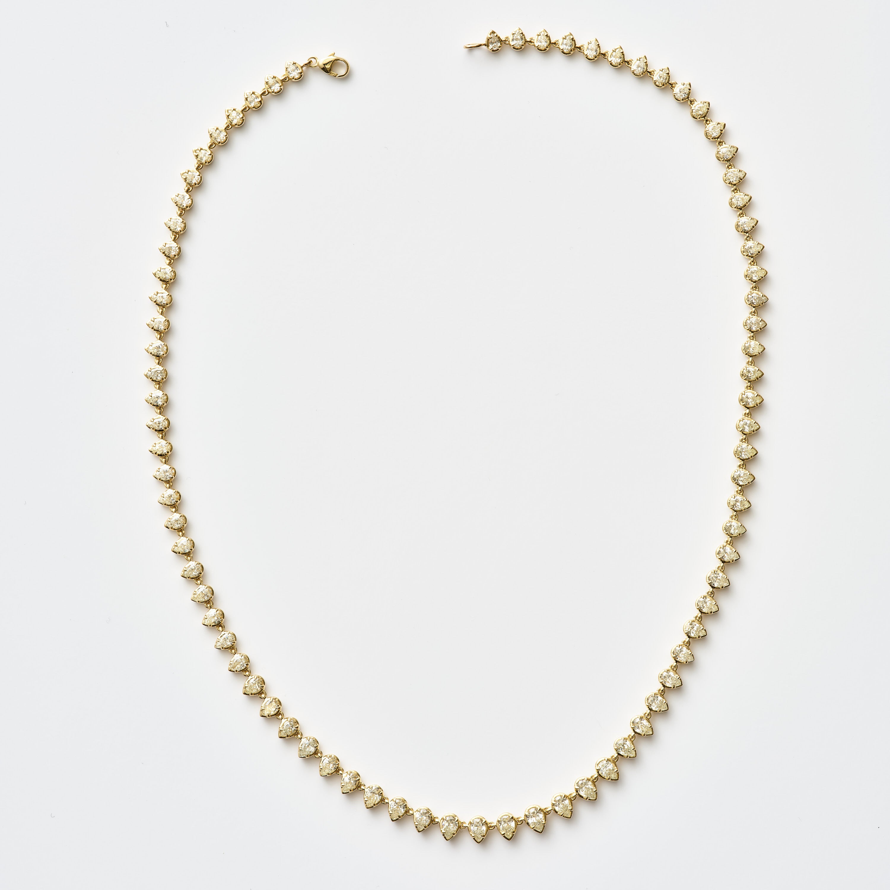 Pear Collet Diamond Necklace