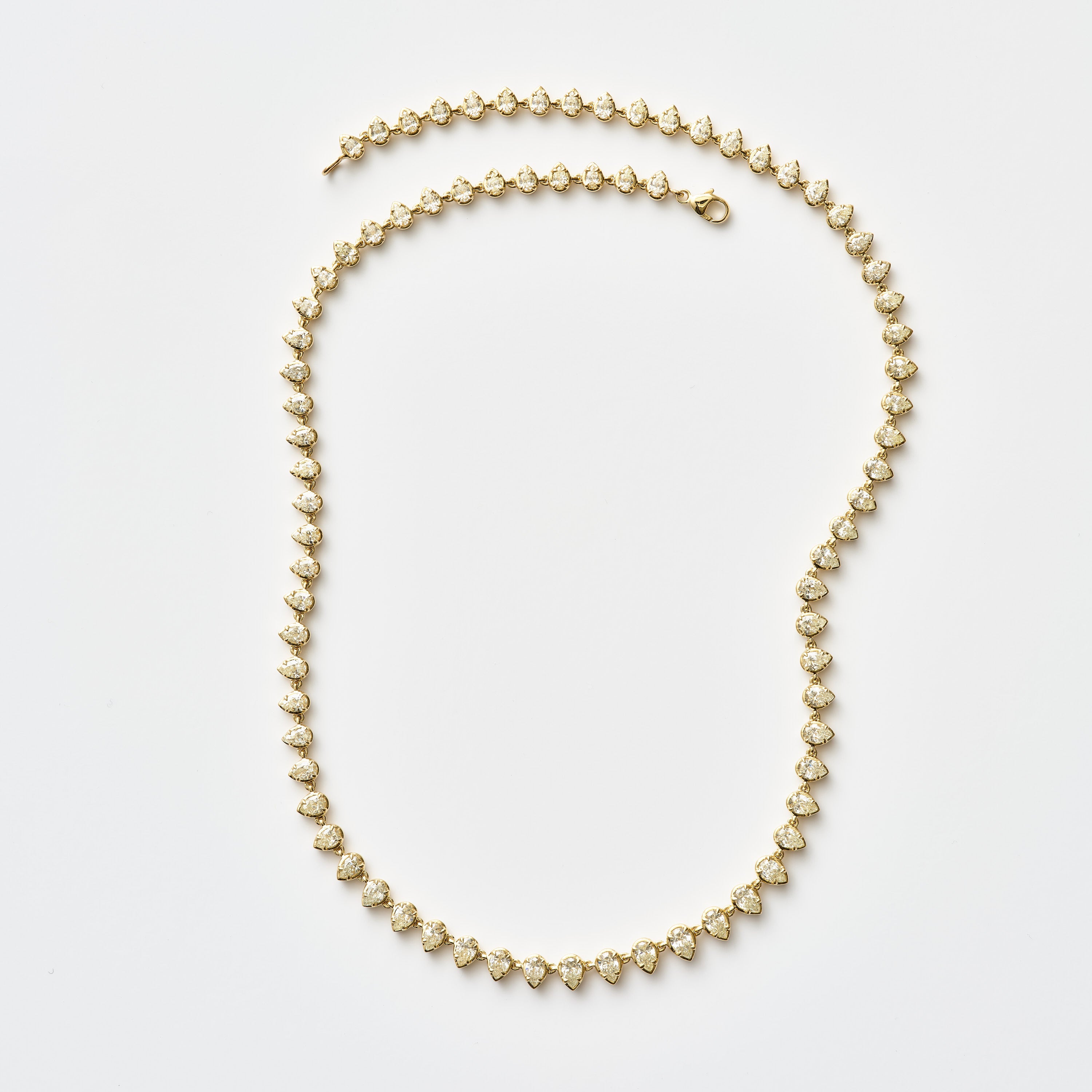 Pear Collet Diamond Necklace