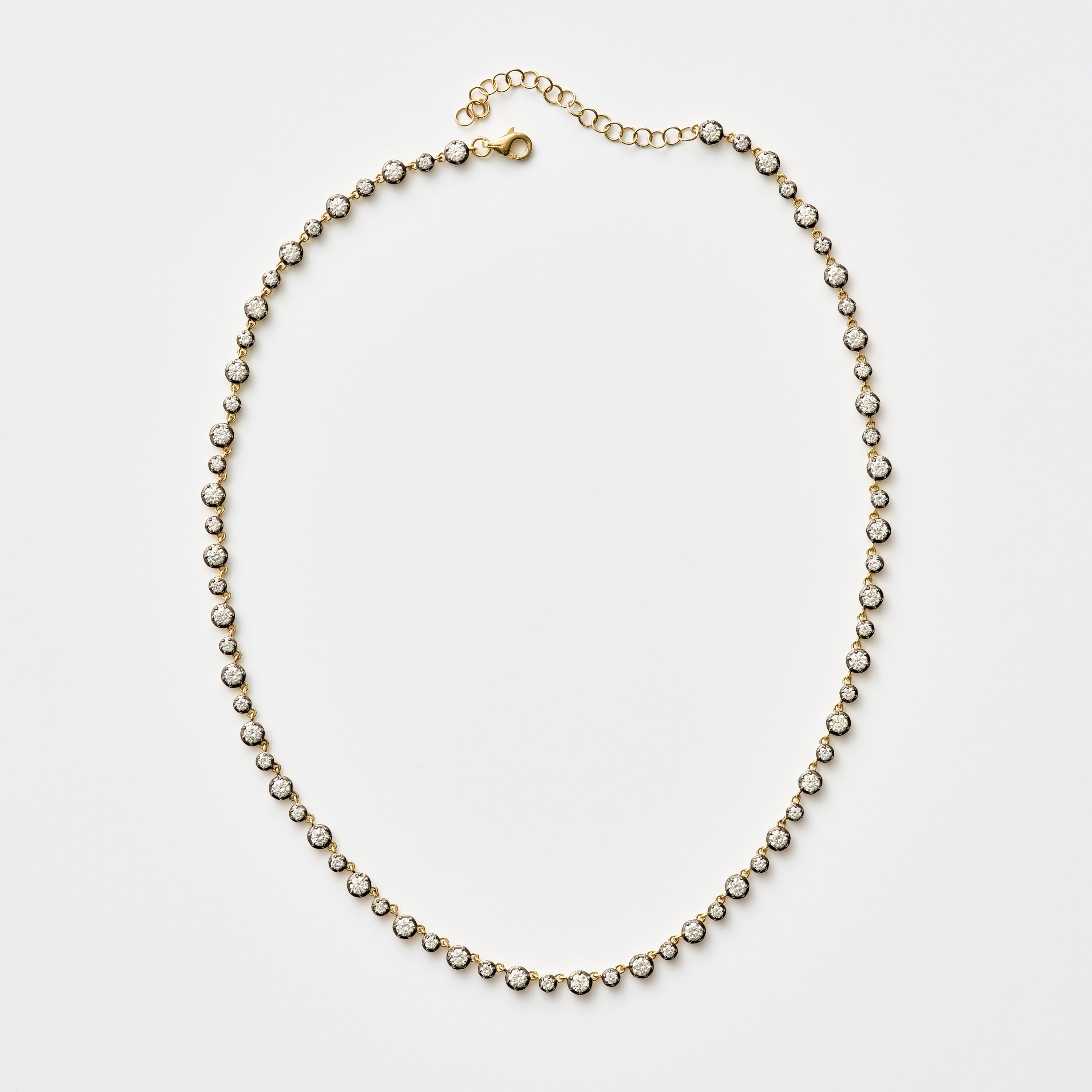 Round Brilliant Collet Diamond Necklace