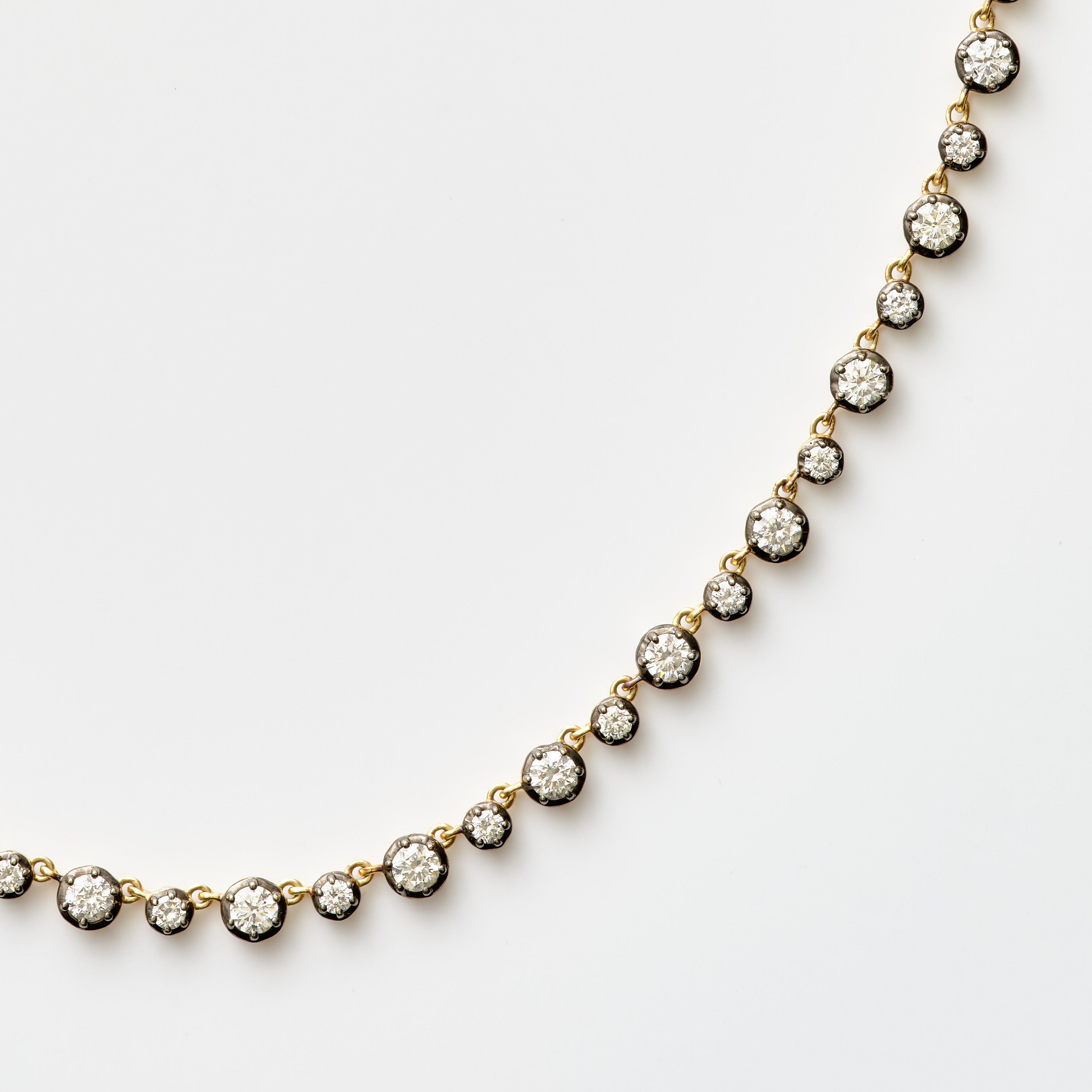 Round Brilliant Collet Diamond Necklace