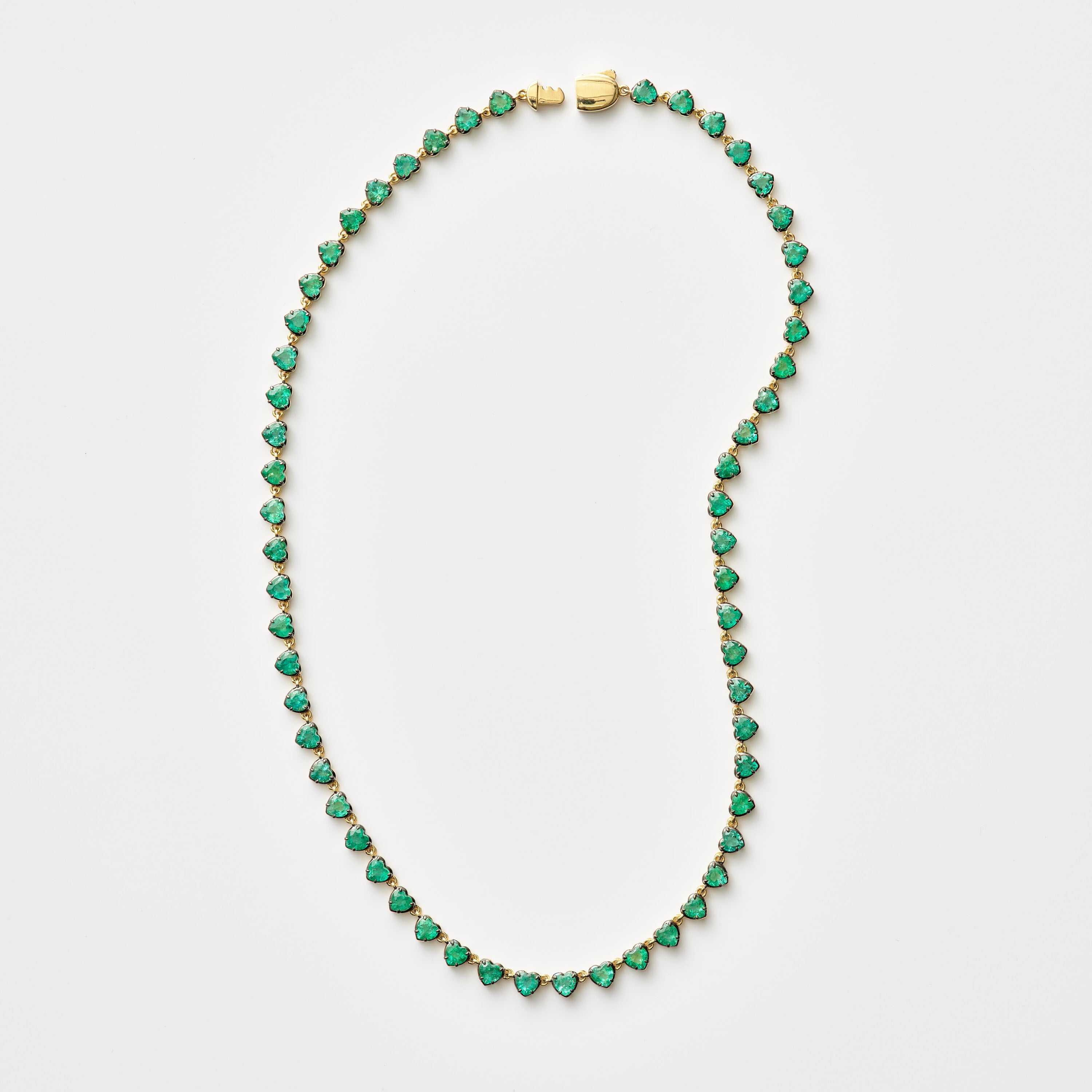 Emerald Heart Shape Collet Necklace