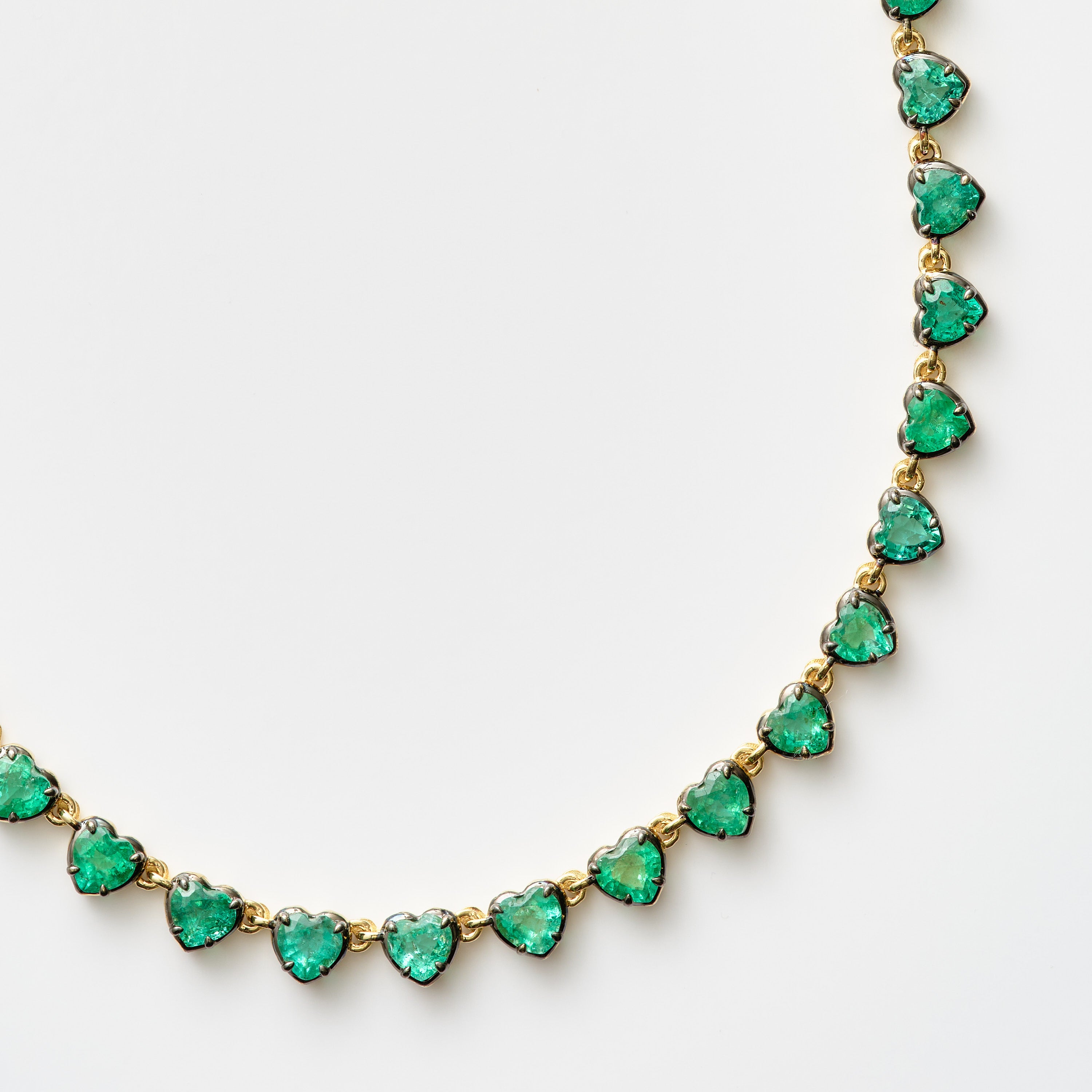 Emerald Heart Shape Collet Necklace
