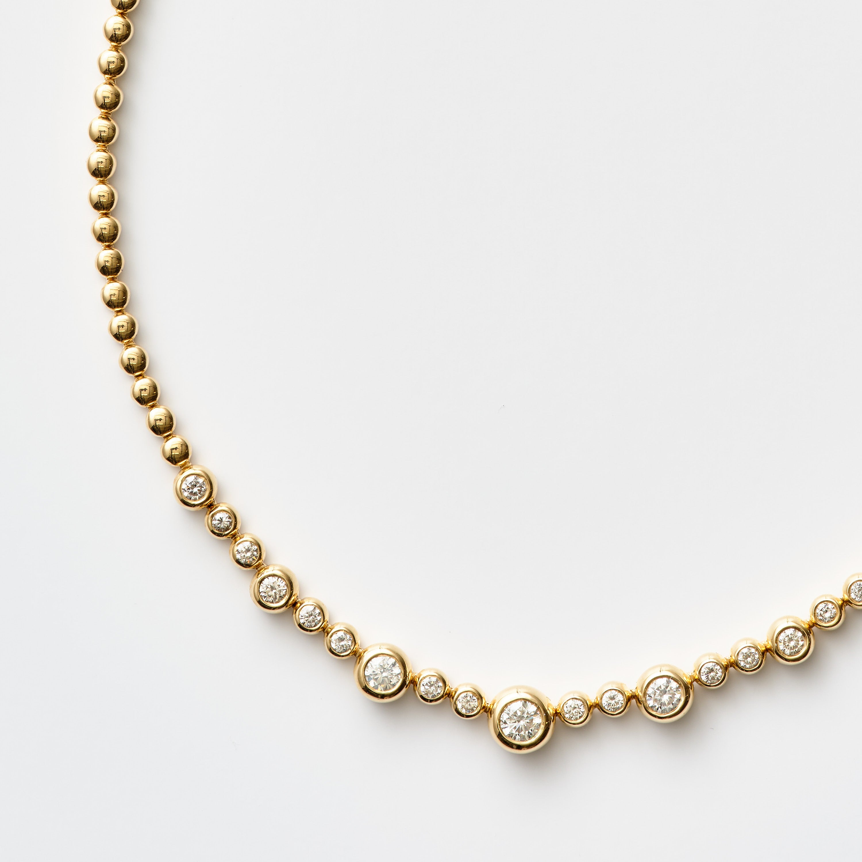 Beaded Bezel Diamond Necklace