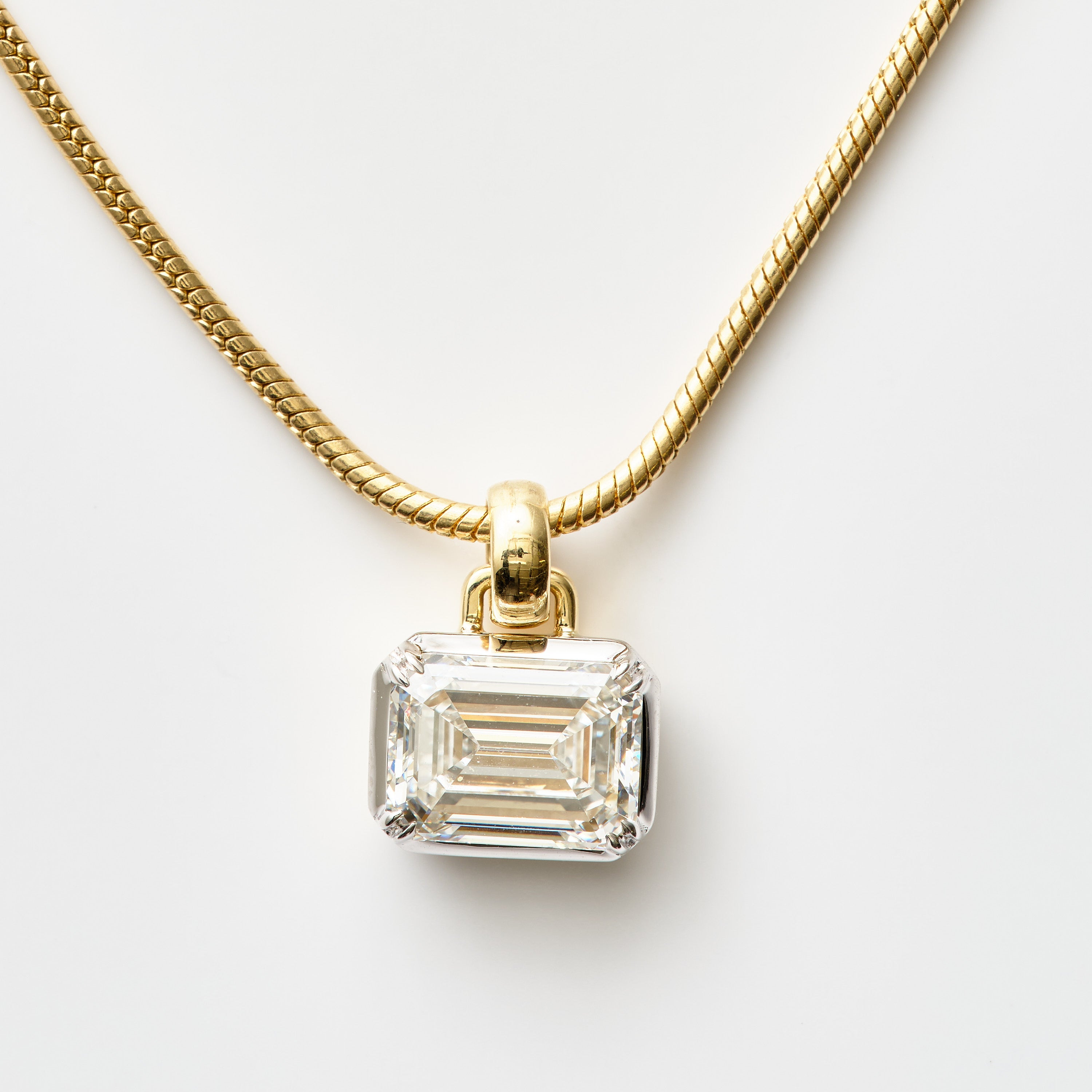 East-West Emerald Lab Diamond Medallion