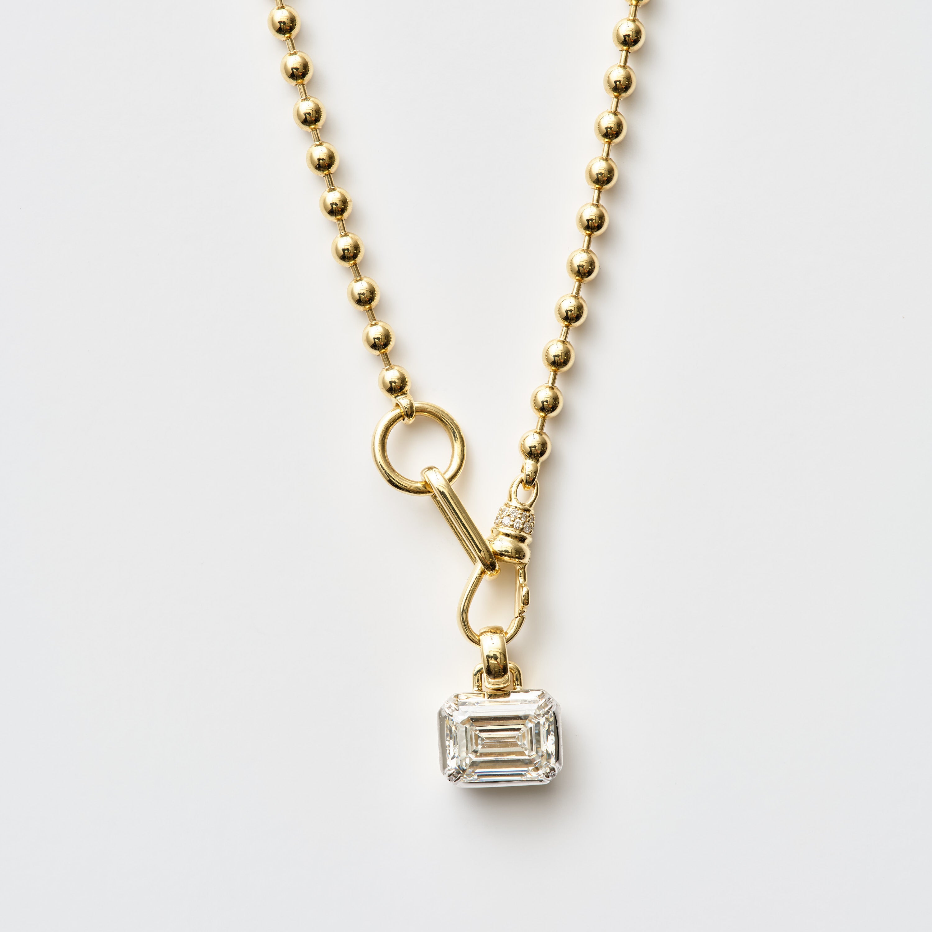 East-West Emerald Lab Diamond Medallion
