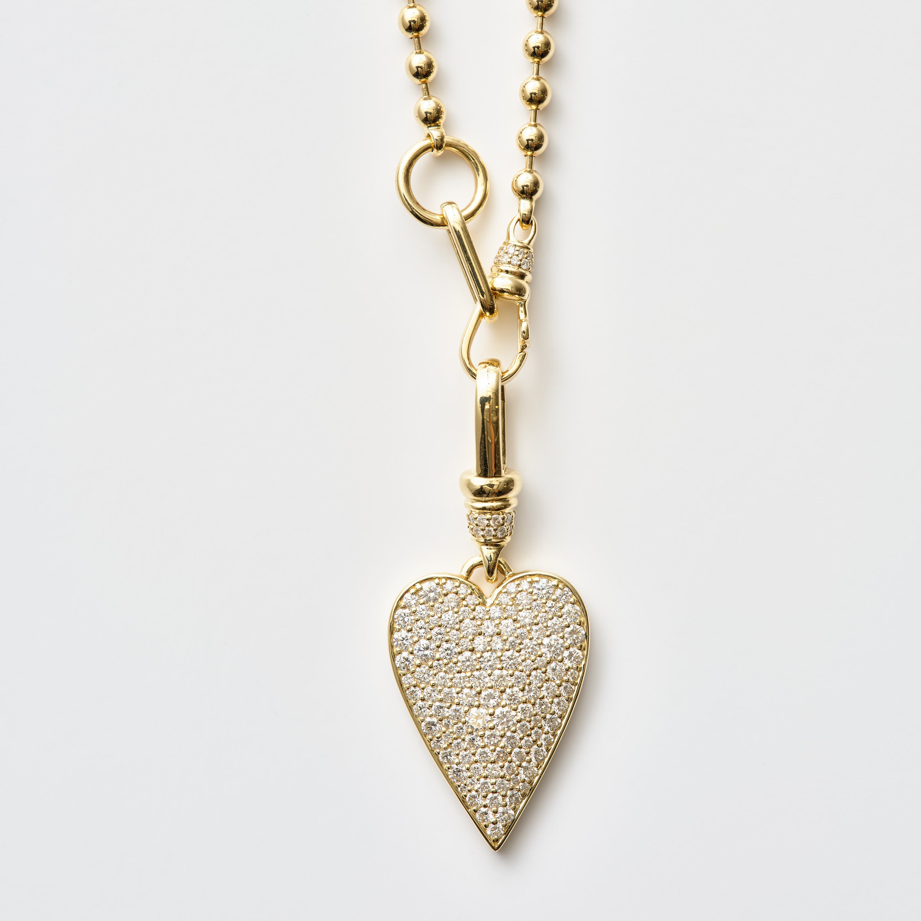 Oversized Pavé Heart Medallion