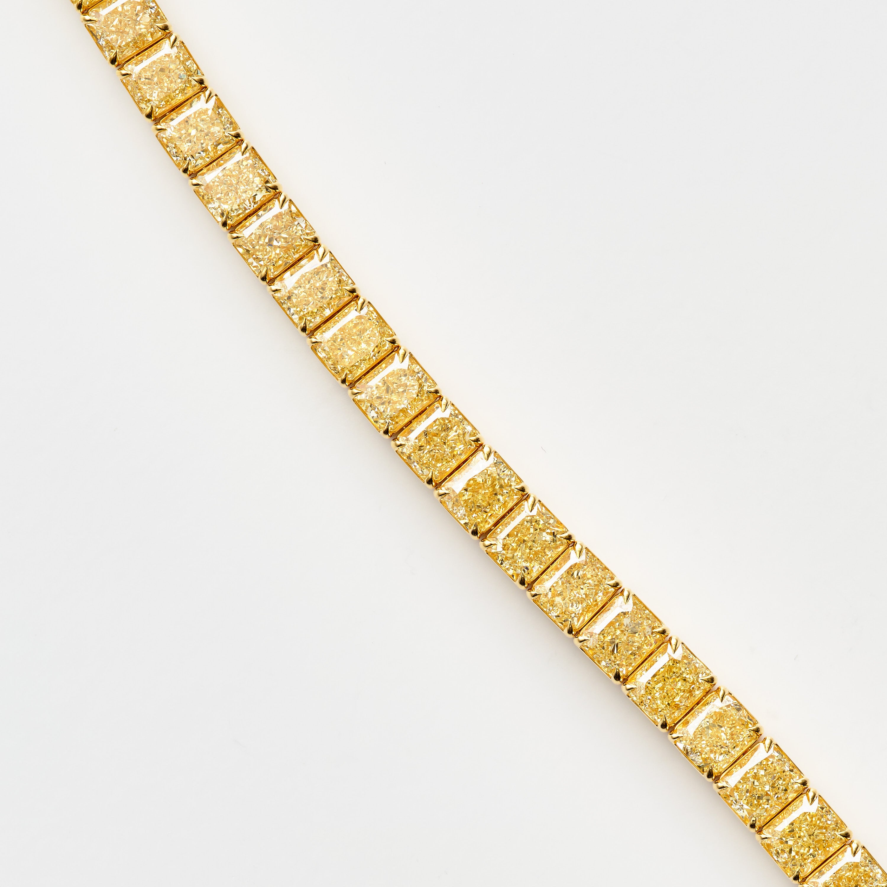 Yellow Radiant Diamond Tennis Bracelet