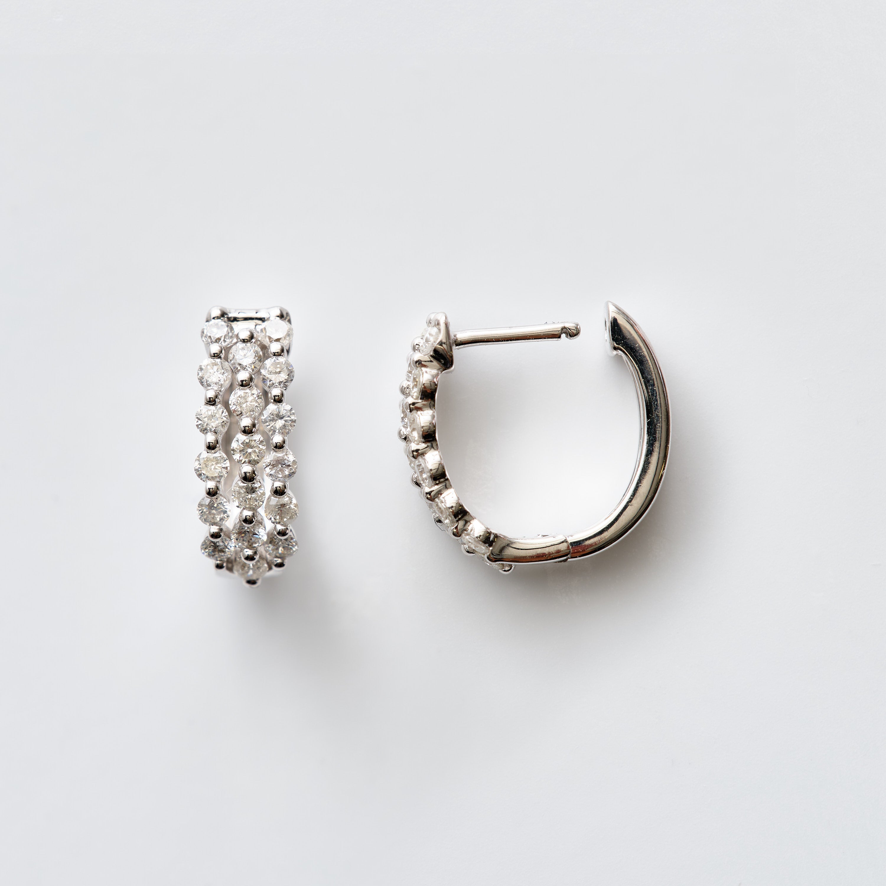 Beaded Diamond Huggies