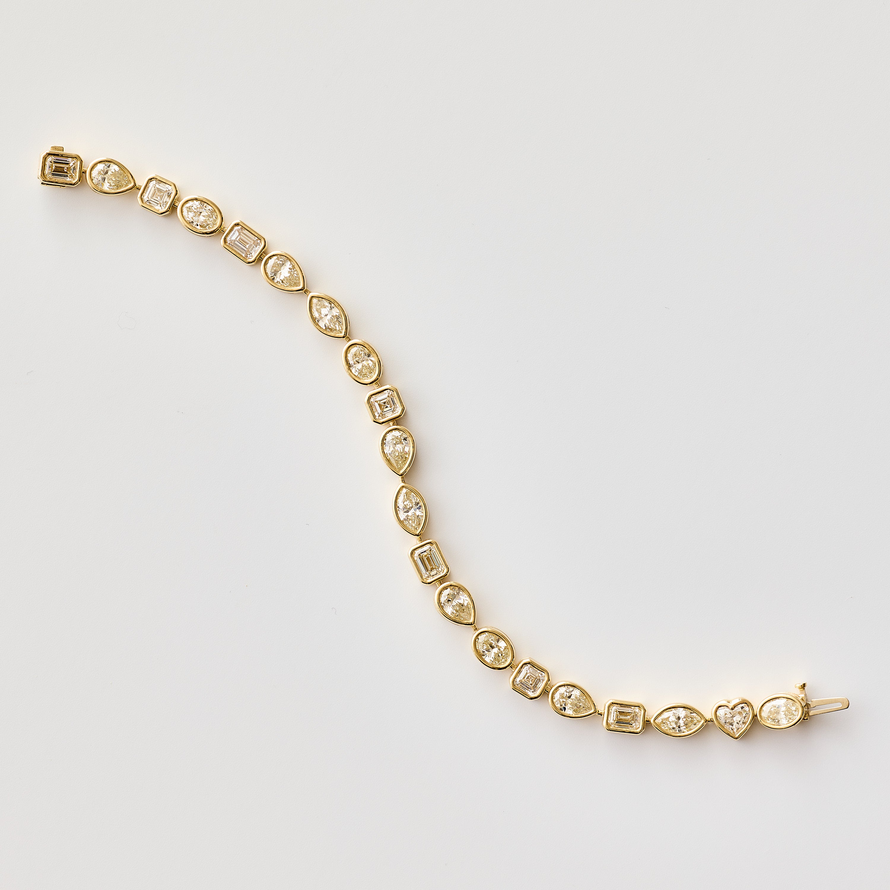 Mixed Shape Diamond Bezel Tennis Bracelet