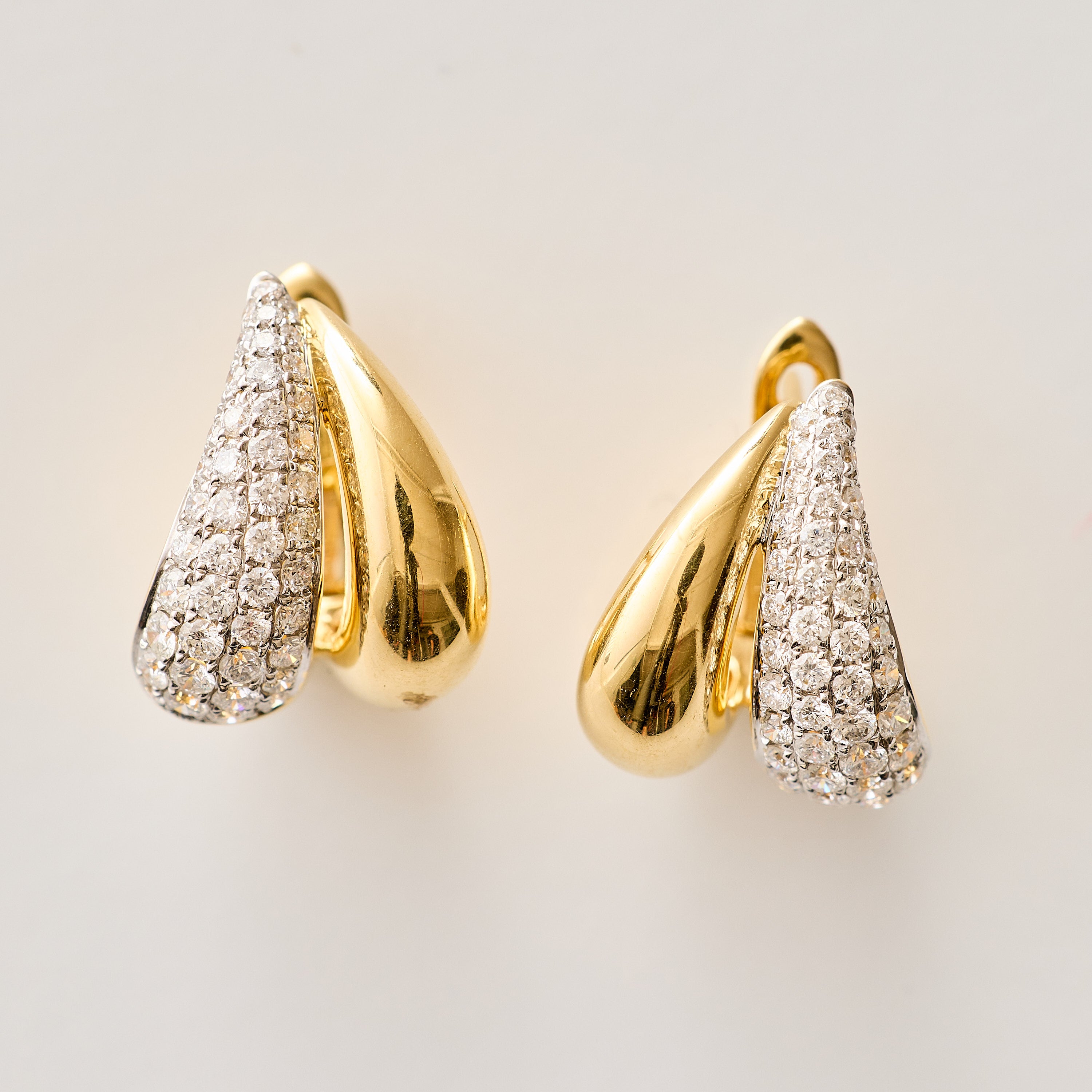 Mini Double Tapered Diamond Huggies