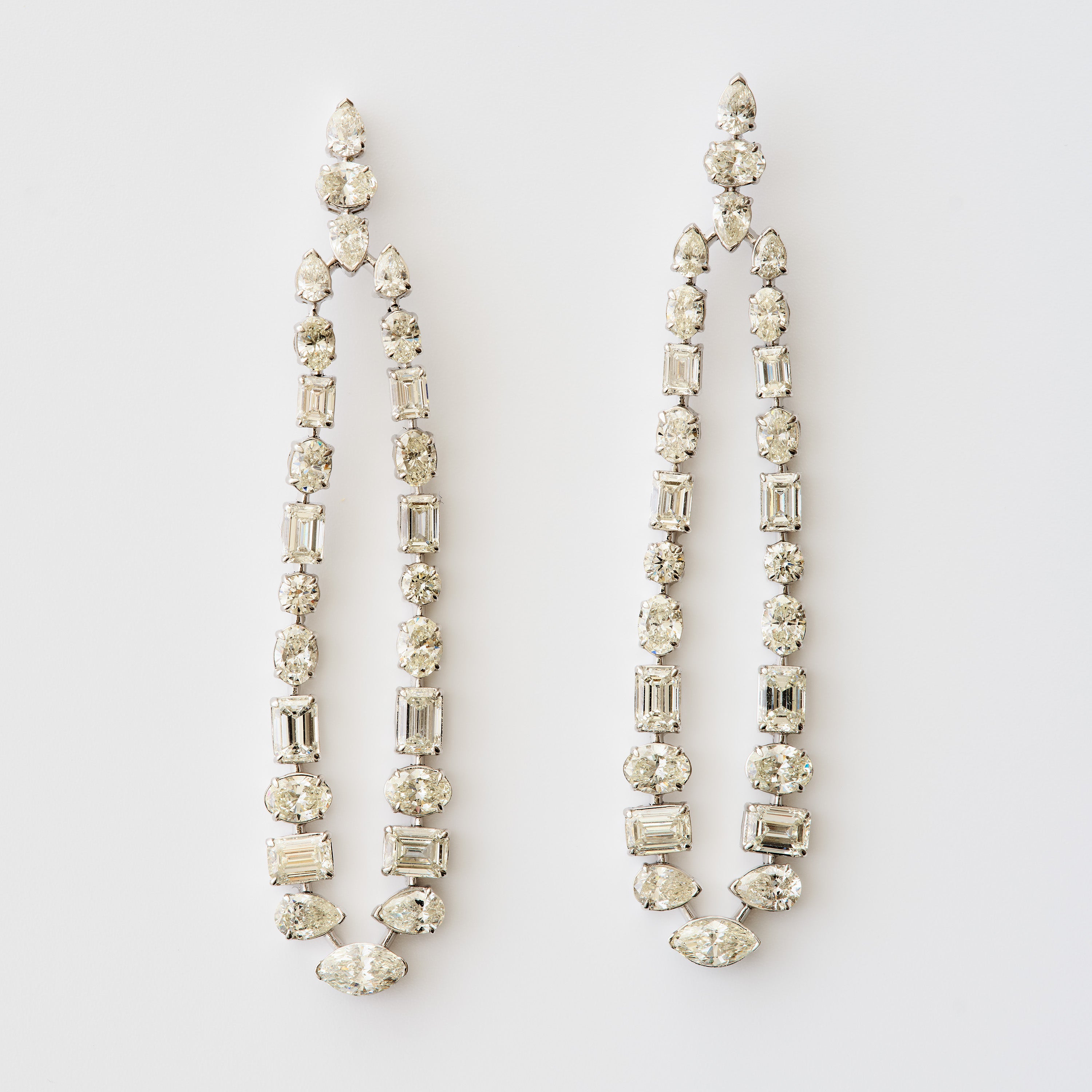 Multi-Shape Diamond Drop Earrings