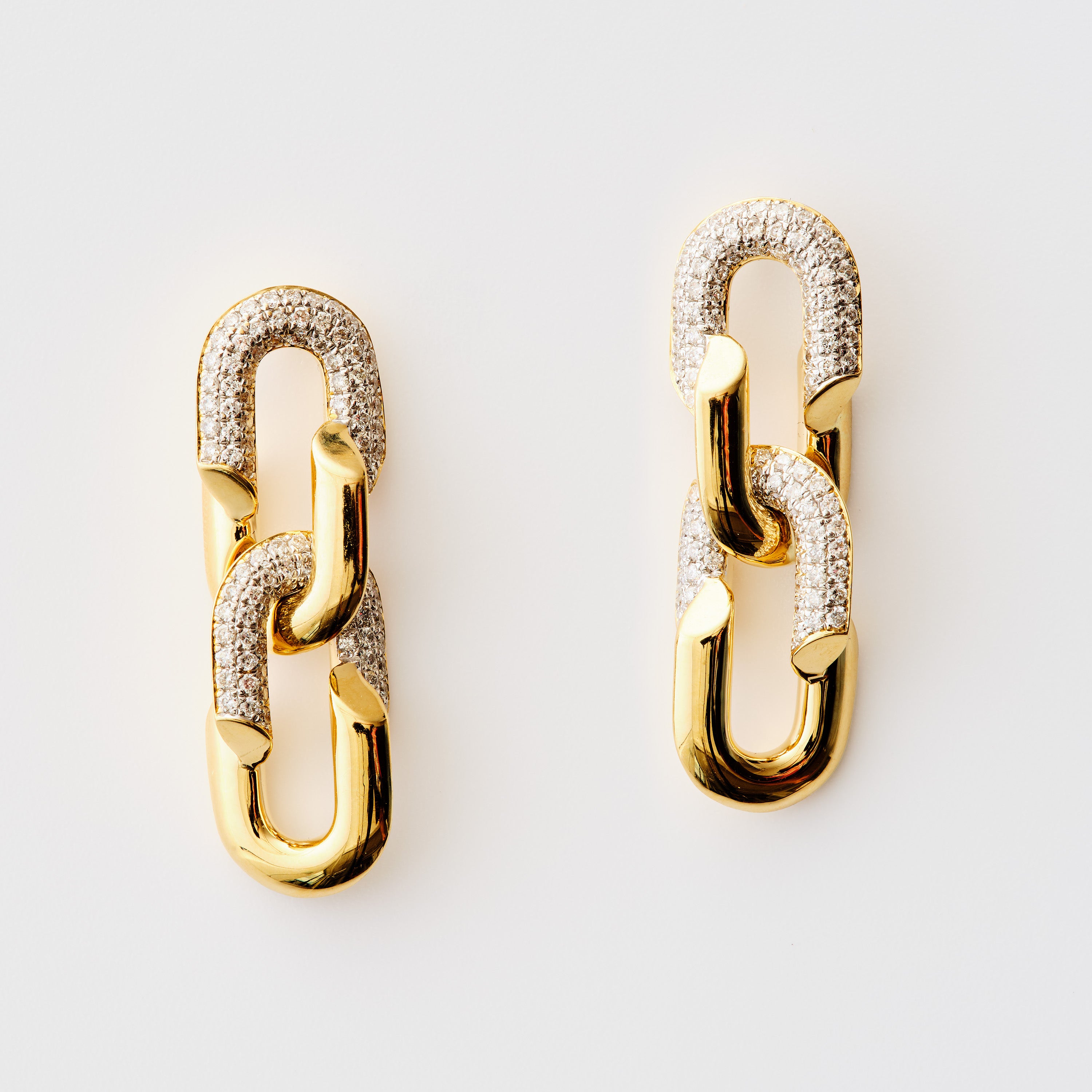 Mini Diamond Link Earrings