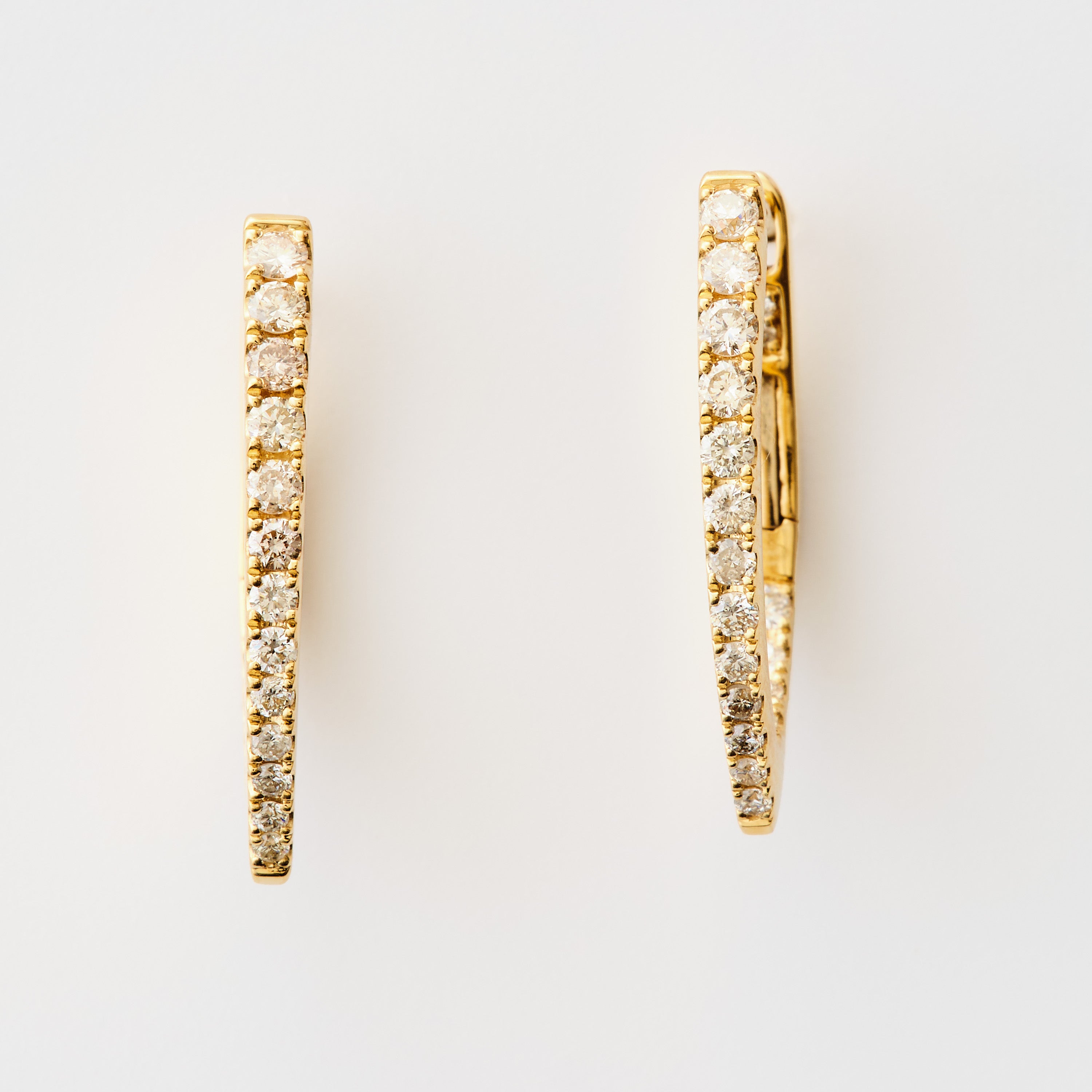 Tear Drop Diamond Hoops