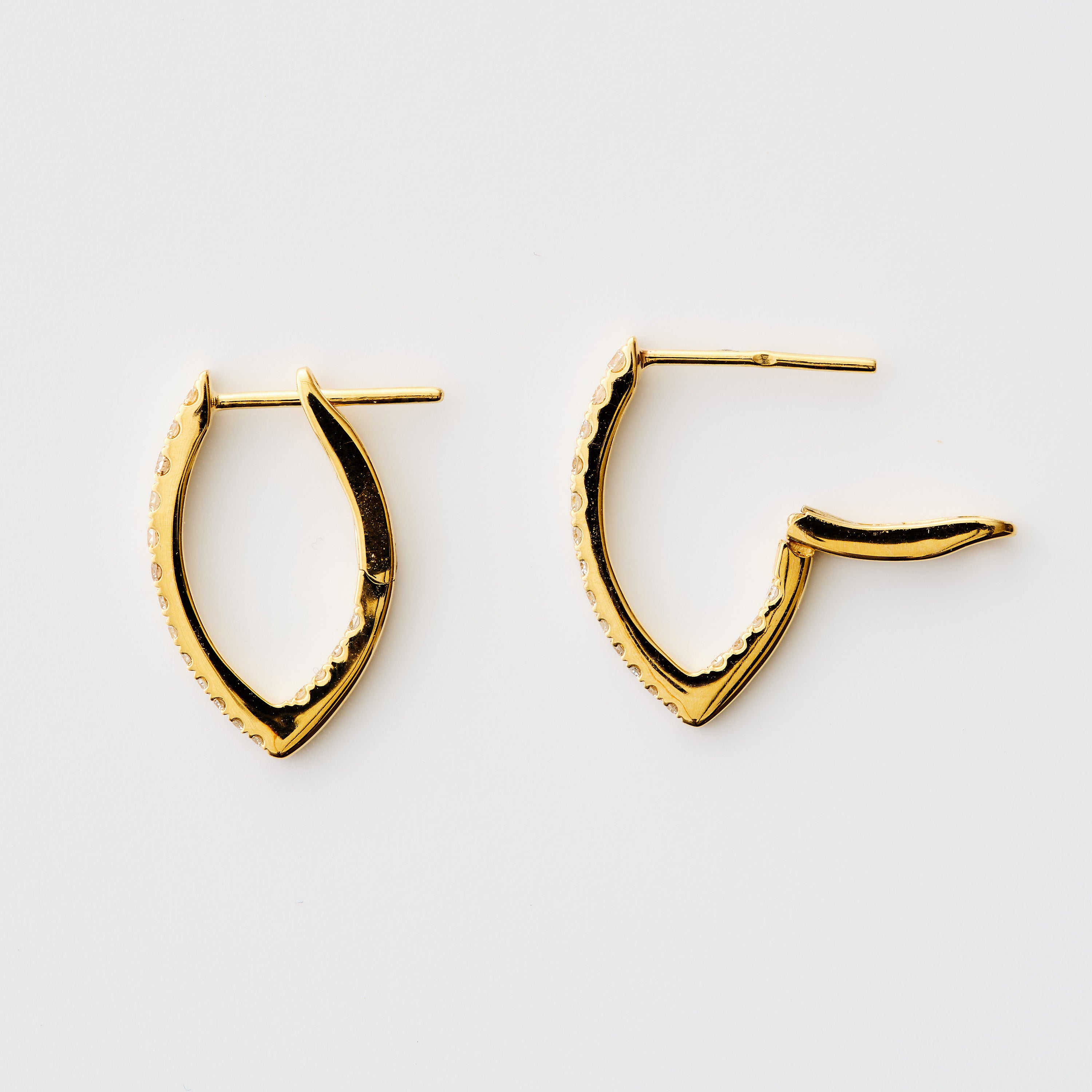Tear Drop Diamond Hoops